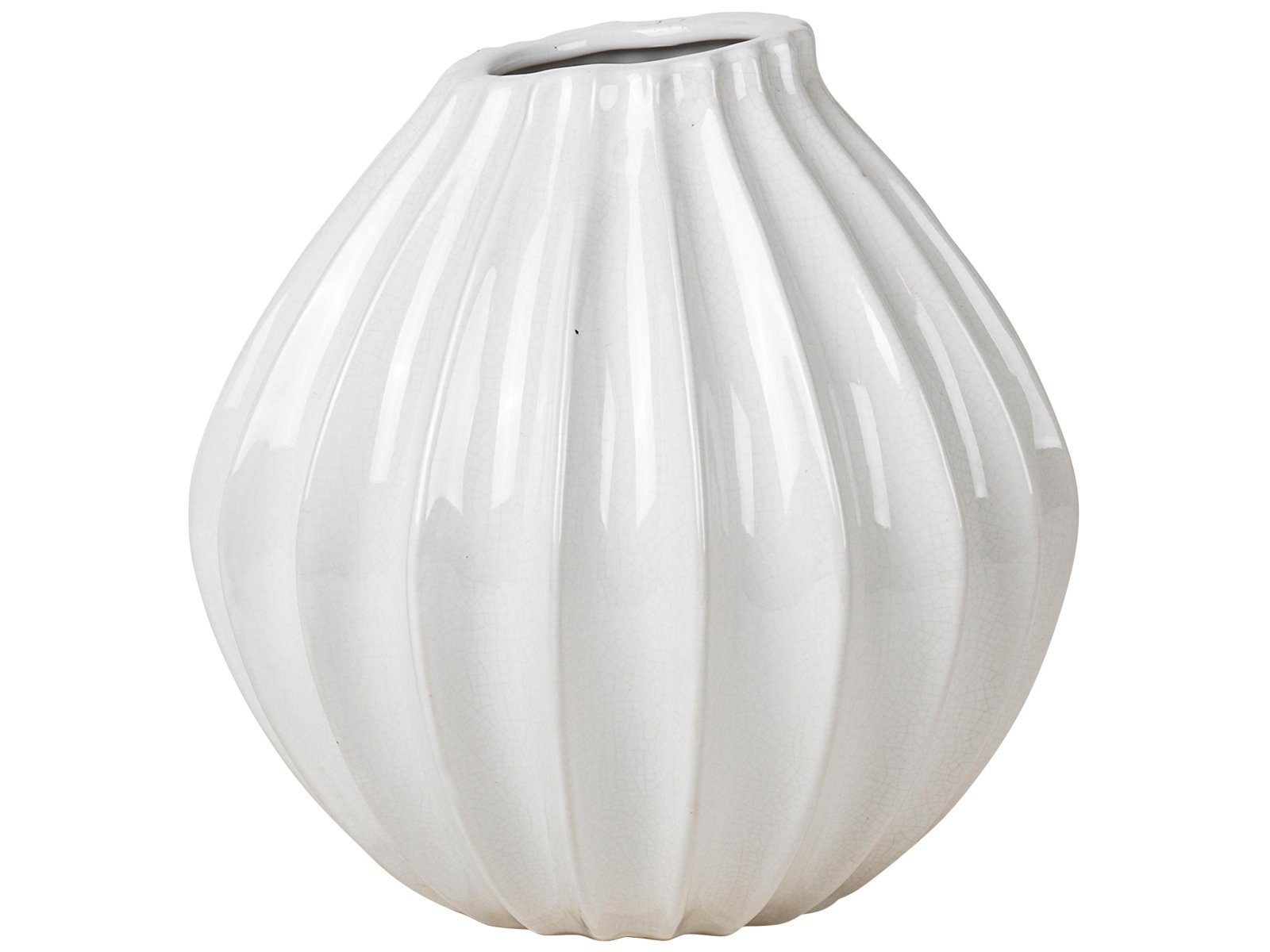 Broste Copenhagen Dekovase WIDE Vase M Keramik Ivory 25 cm (Vasen), Wide Vase M