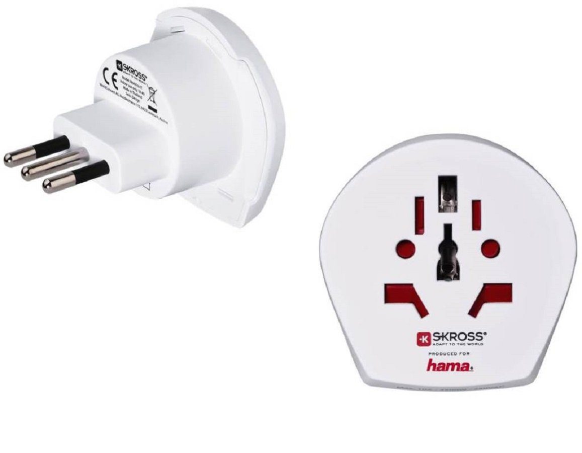 Hama SKROSS Reise-Stecker Strom-Adapter Reiseadapter, Welt Europa DE UK US > Italien ITA Chile CHL