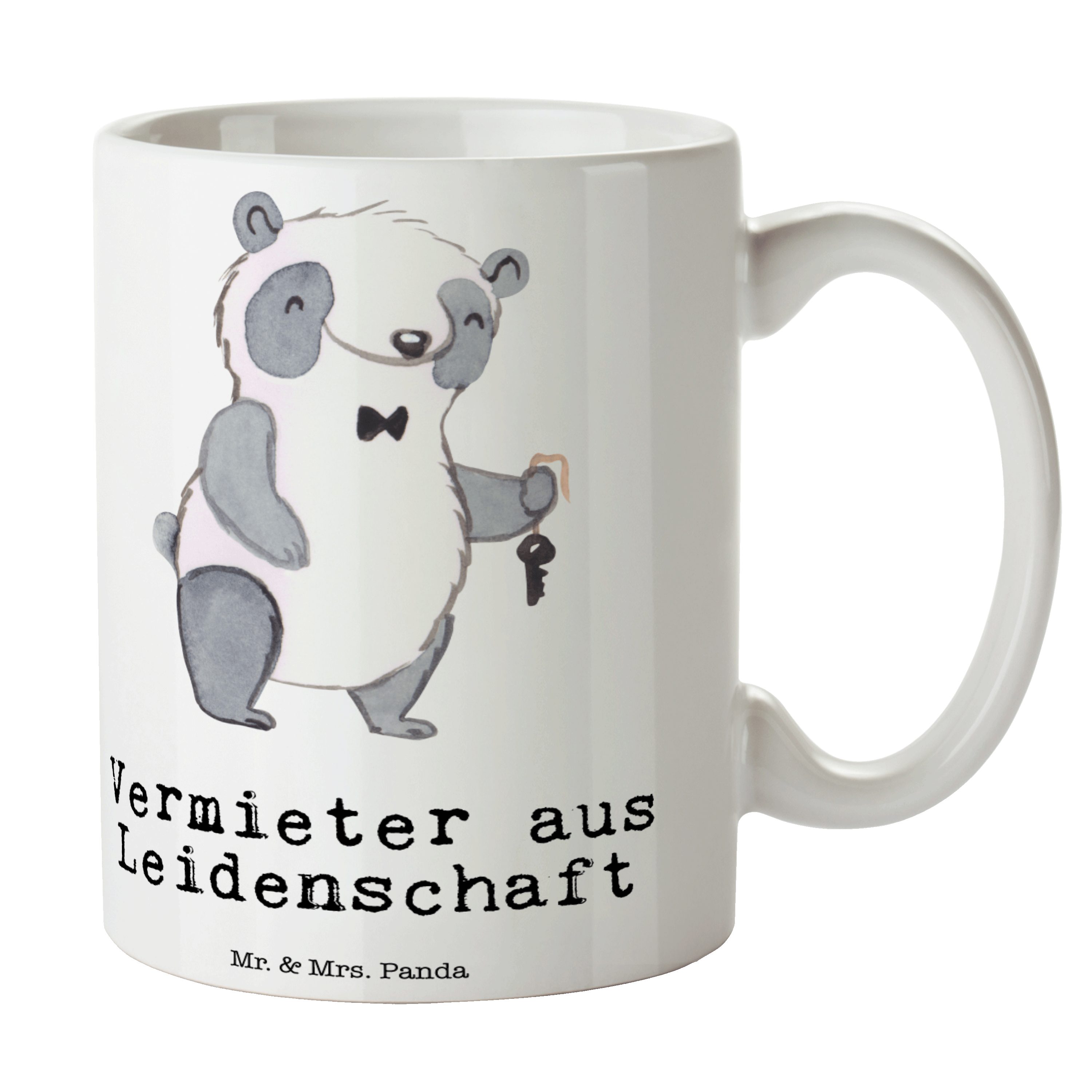Tass, Leidenschaft & Tasse Geschenk Panda - - Keramik Mr. Geschenk, Weiß Vermieter Kollegin, aus Mrs.