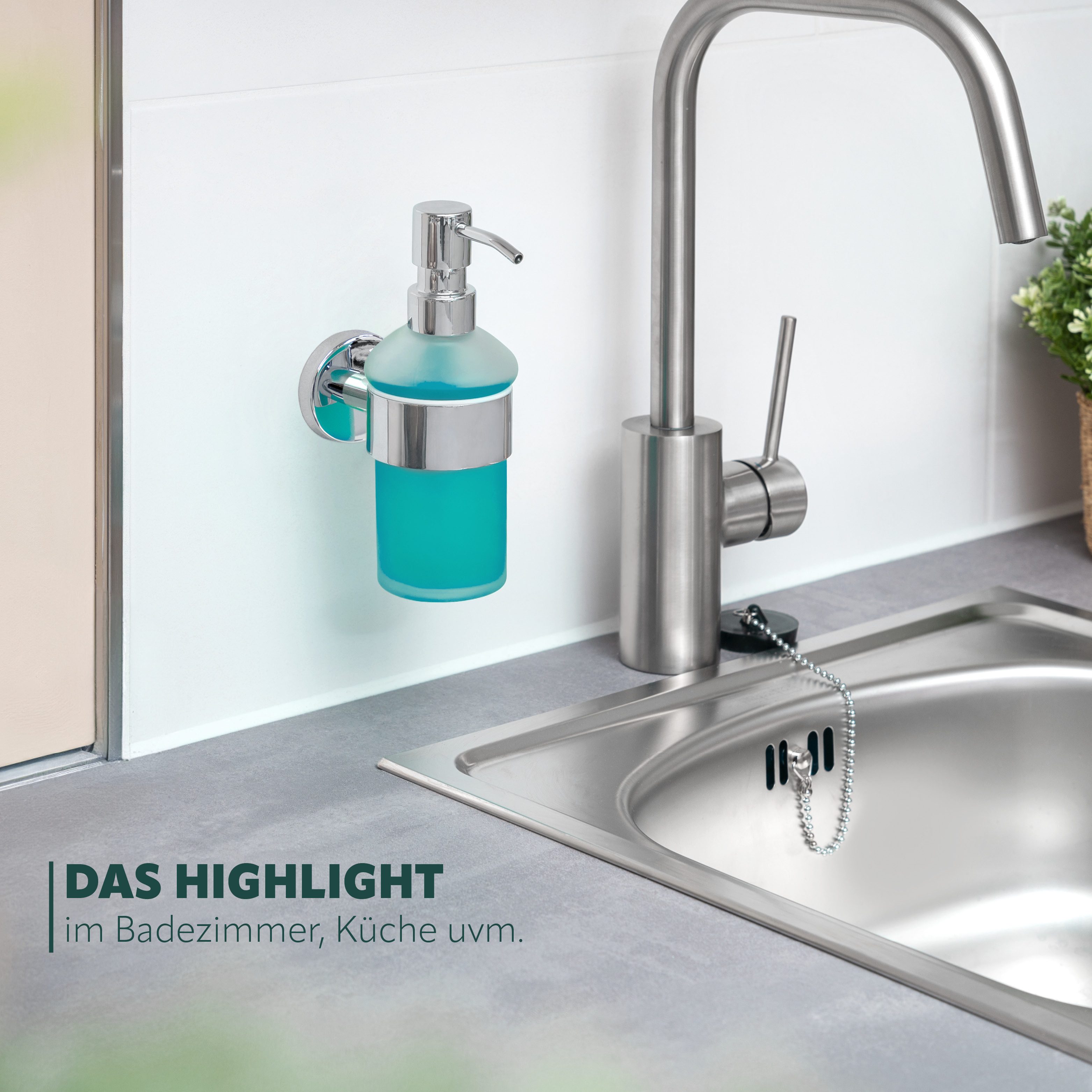 bremermann Seifenspender Bad-Serie LUCENTE - aus Edelstahl verchromt, (1-tlg)