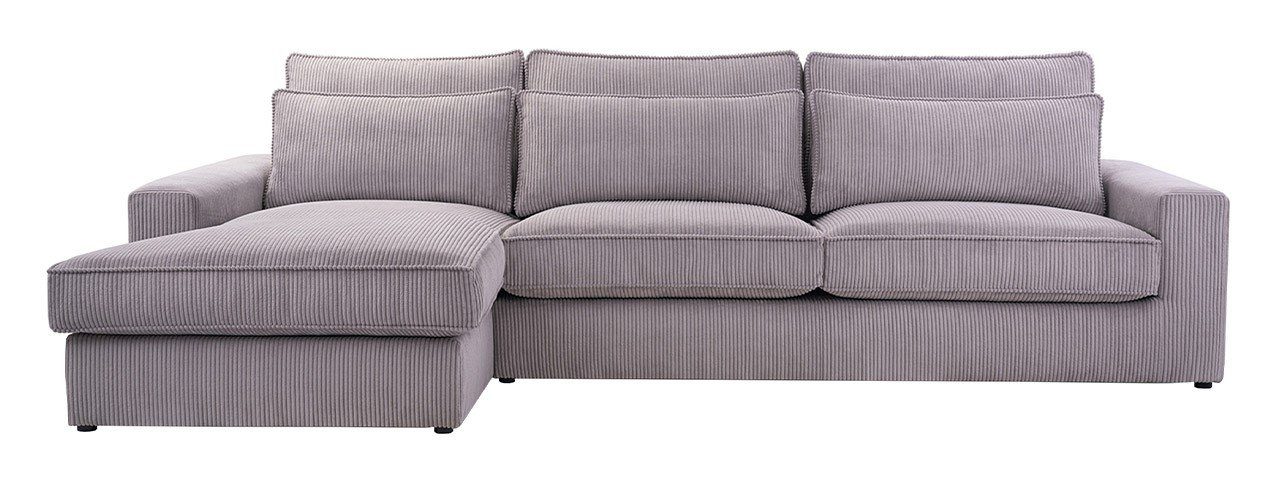 Grau - Lincoln mit Ecksofa CANES, lose MKS Ecksofa Form modern Couch, MÖBEL Kissen, L