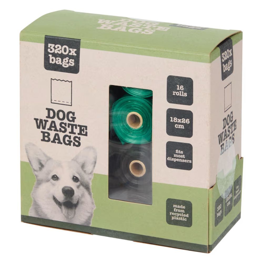 Montegoni Hundekotbeutel Hundekotbeutel 320 Stück 16 Rollen recycelt Gassibeutel, Recycelt 320 Stück 16 Rollen praktische Hundekotbeutel hygienisch