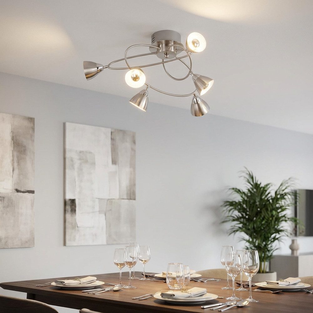 WOFI LED Deckenleuchte, LED-Leuchtmittel fest verbaut, Warmweiß, Deckenlampe Deckenleuchte Esszimmerlampe Designlampe, 6-flammig