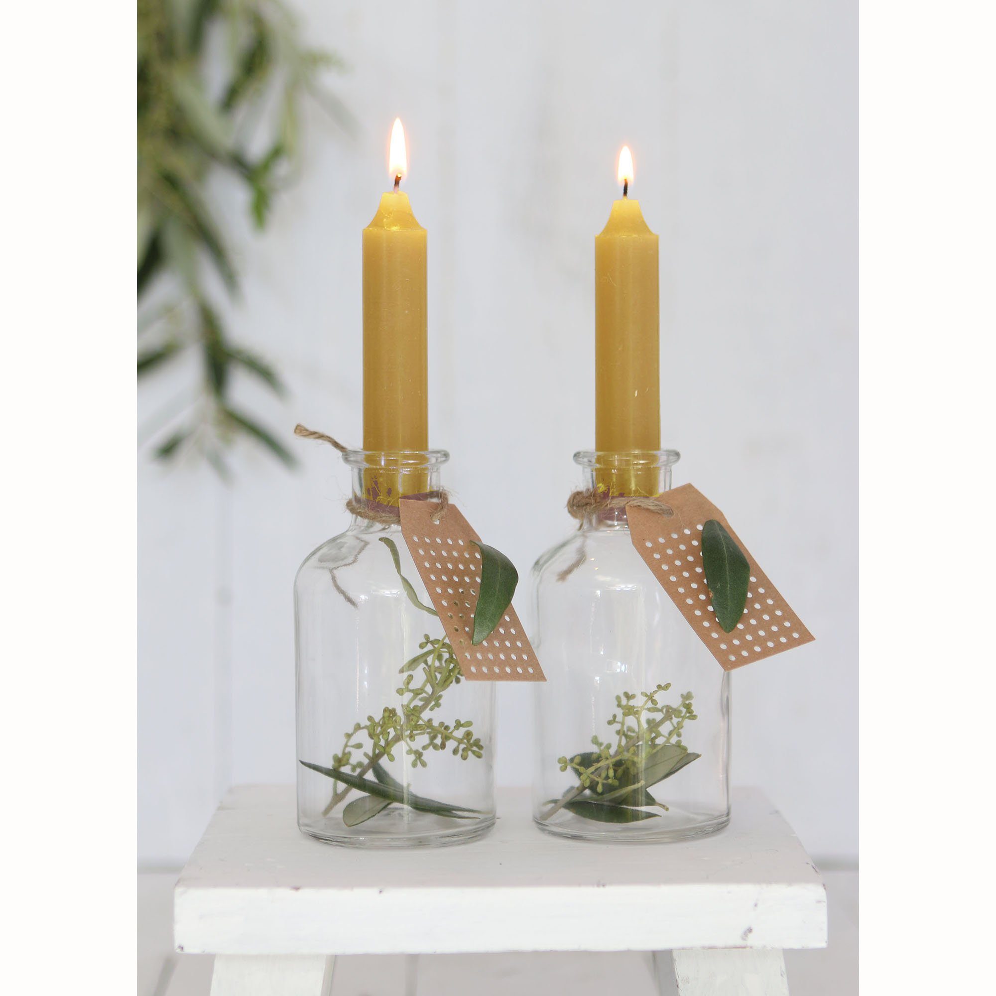 Annastore Spitzkerze 7-tlg. Set Kerzen H 11 cm - Stabkerzen für Flaschen und Vasen