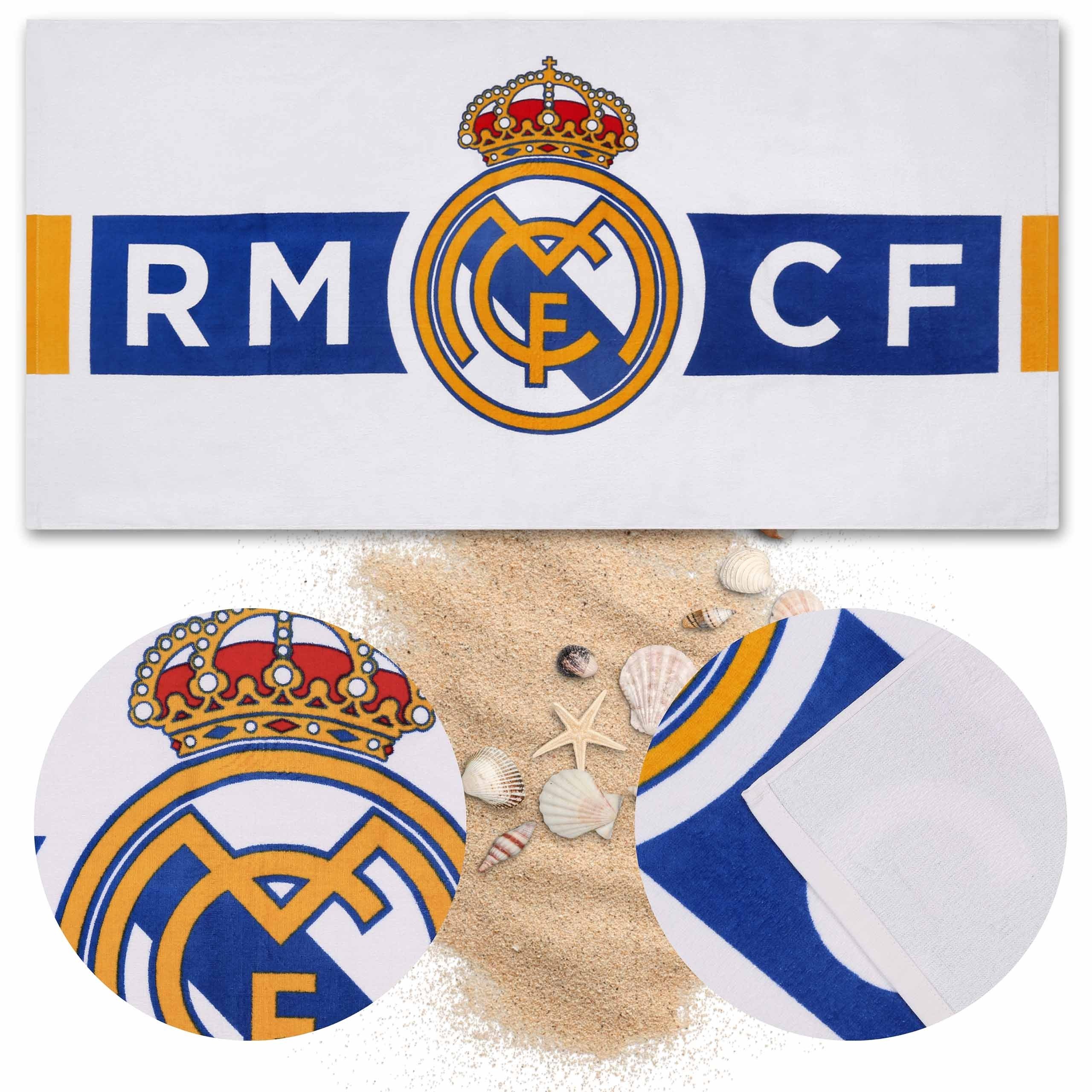 Sarcia.eu Strandtuch Real Madrid Strandtuch aus Baumwolle – schnell trocknend, Fanartikel