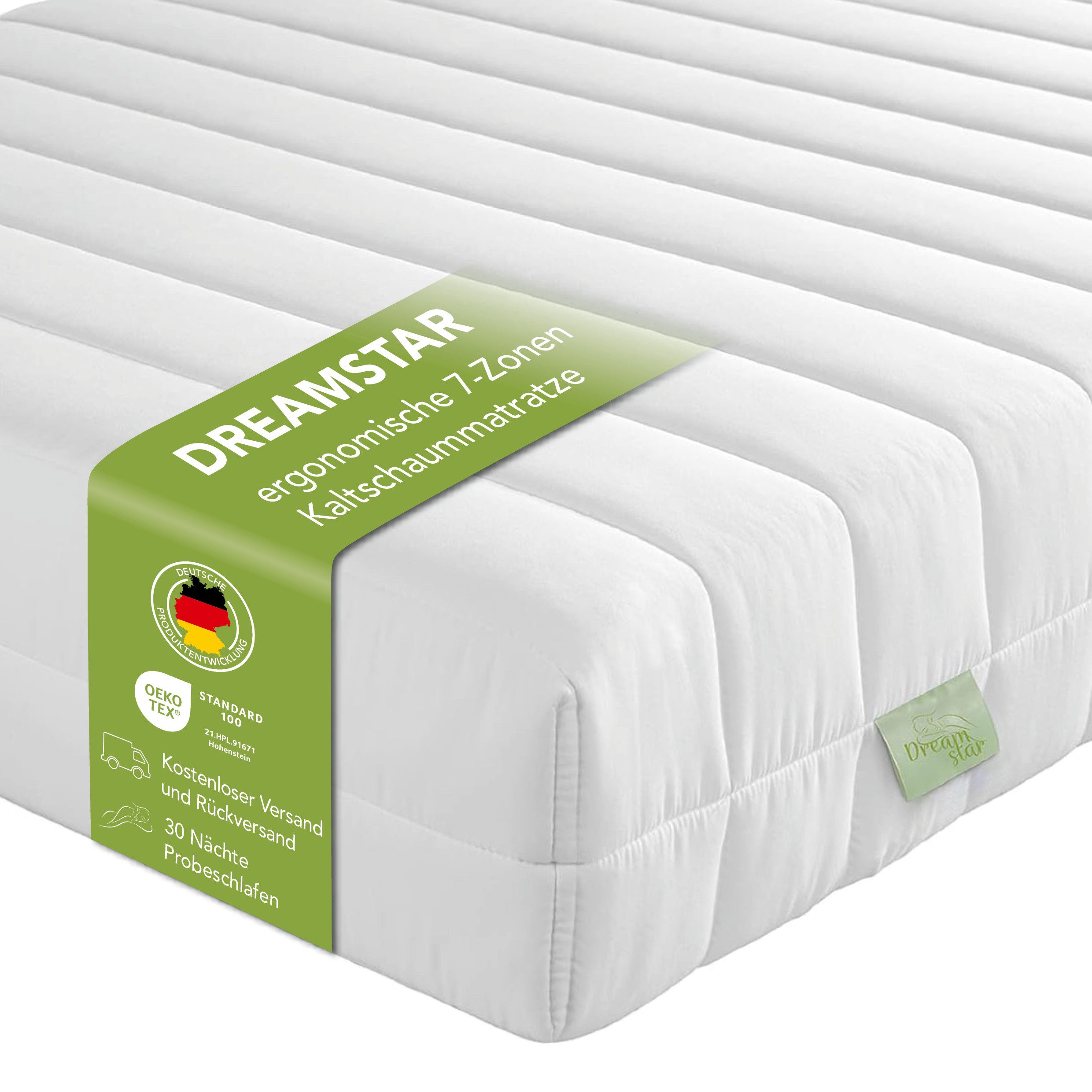 Kaltschaummatratze Easy Flex, Wendematratze mit zwei unterschiedlich festen Liegeseiten, Dreamstar, 90x200 cm, 140x200 cm und weitere Größen