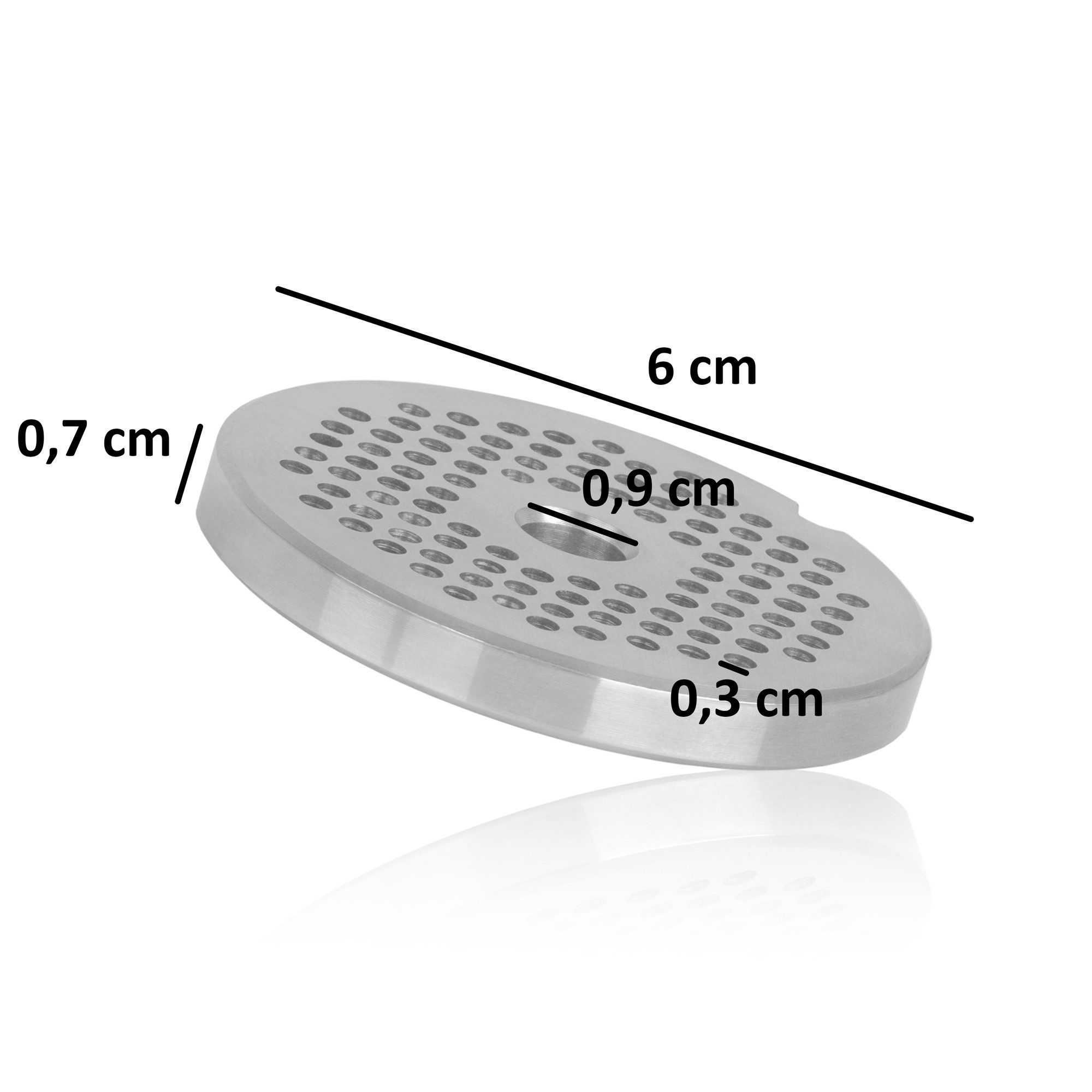 Mahlzeit Fleischwolfaufsatz Edelstahl Lochscheibe ø 3 mm für Profi Fleischwolf elektrisch, Zubehör für alle Fleichwölfen mit dem Durchmesser von 6 cm