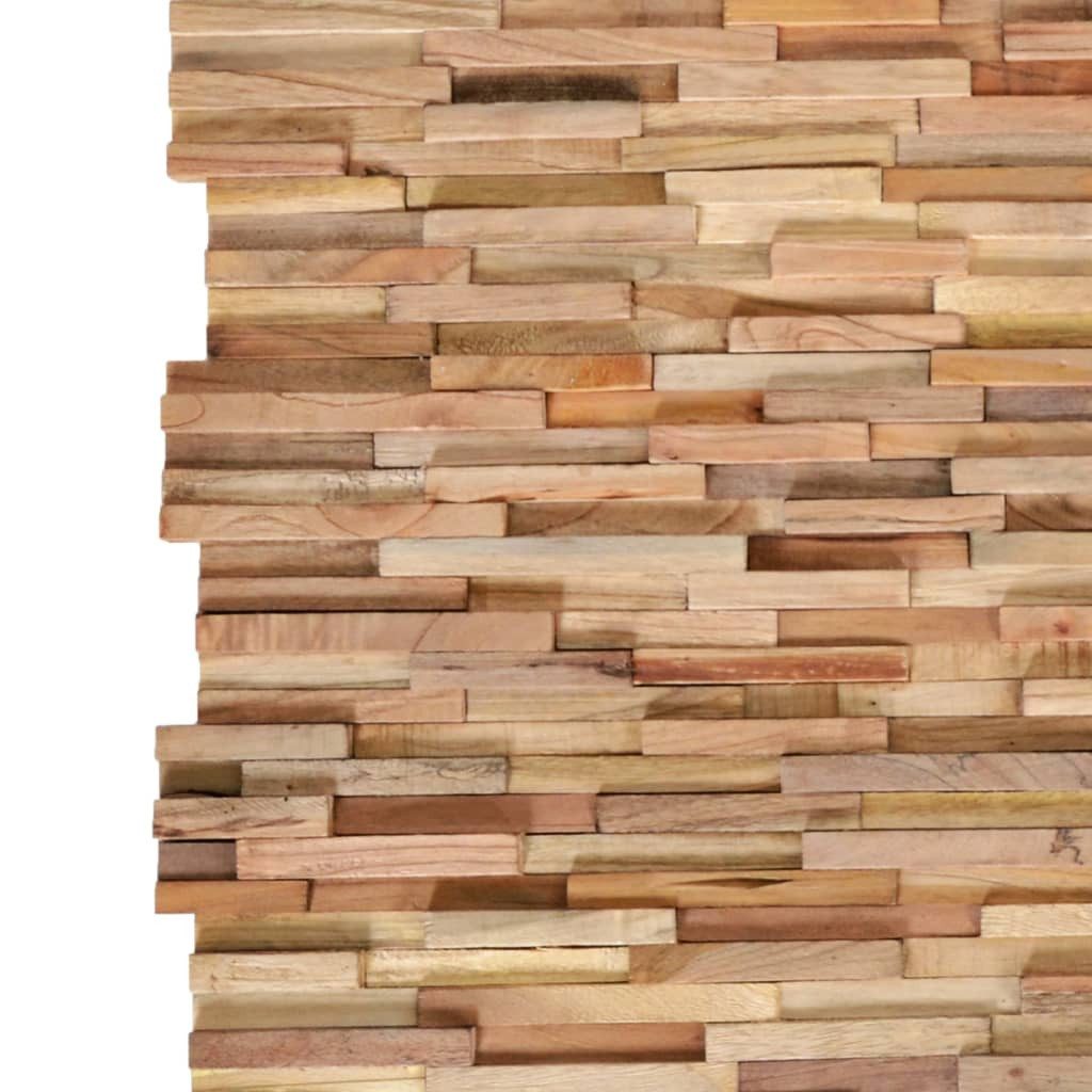 vidaXL Wandpaneel, 3D-Wandverkleidung 10 Stk. 1,08 m² Massivholz Teak