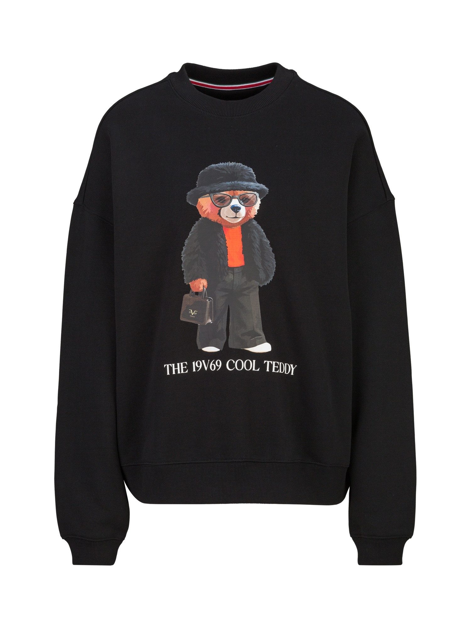 19V69 ITALIA Sweatshirt Willow Teddy Damen aus Baumwolle, Oversize mit Print