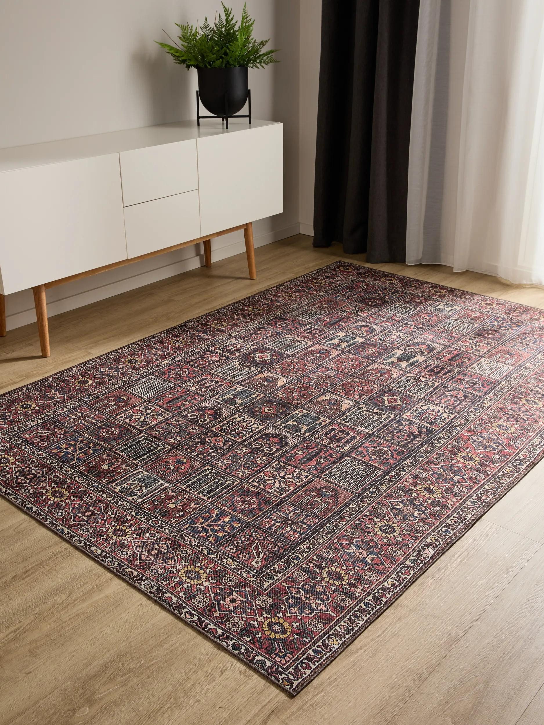 benuta Teppich George, rechteckig, Höhe: 5 mm, Vintage-Look, Kurzflor, Teppich Wohnzimmer, Schlafzimmer, Waschbar