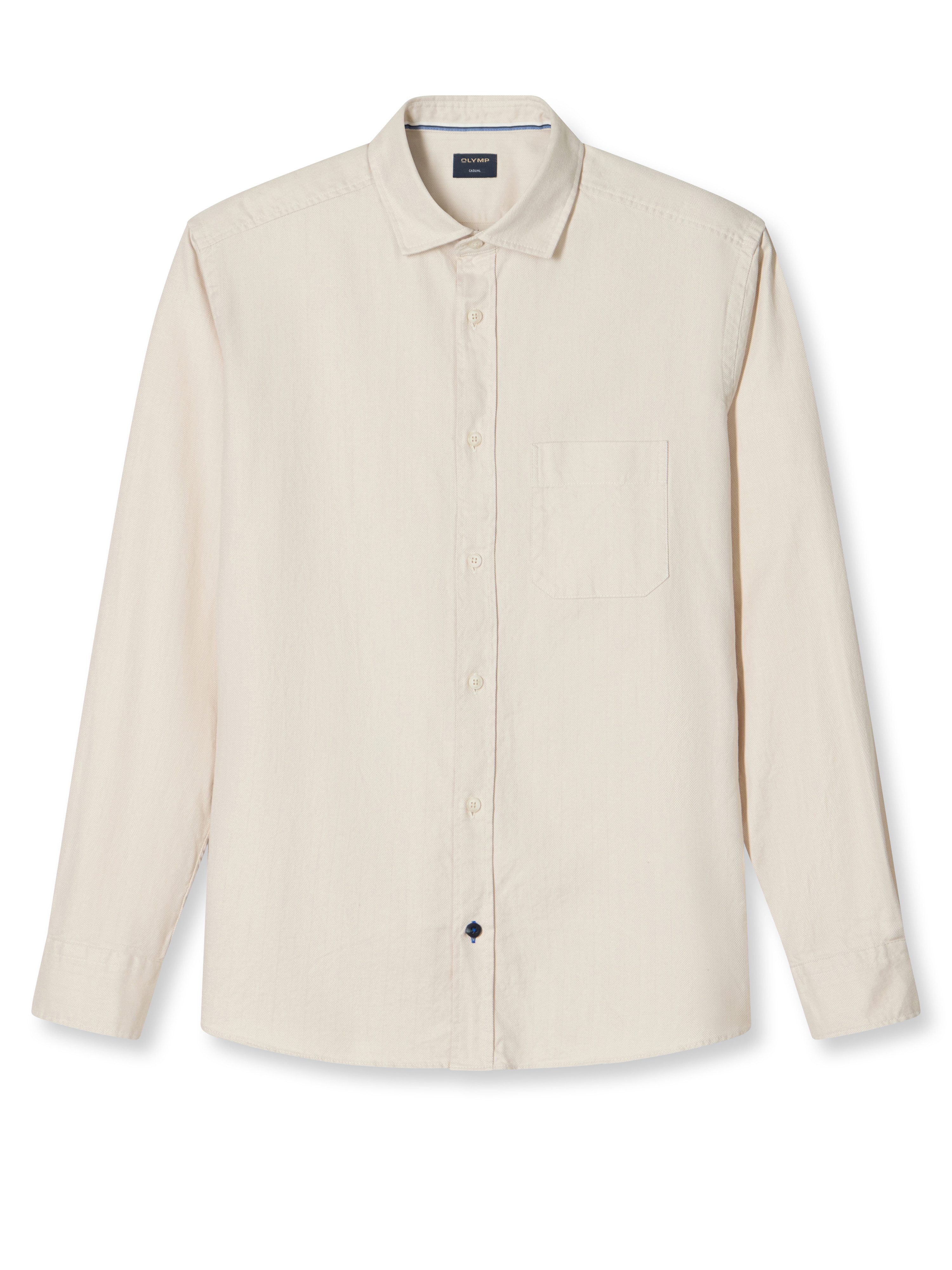 OLYMP Flanellhemd casual, modern fit, Kentkragen, unifarben günstig online kaufen