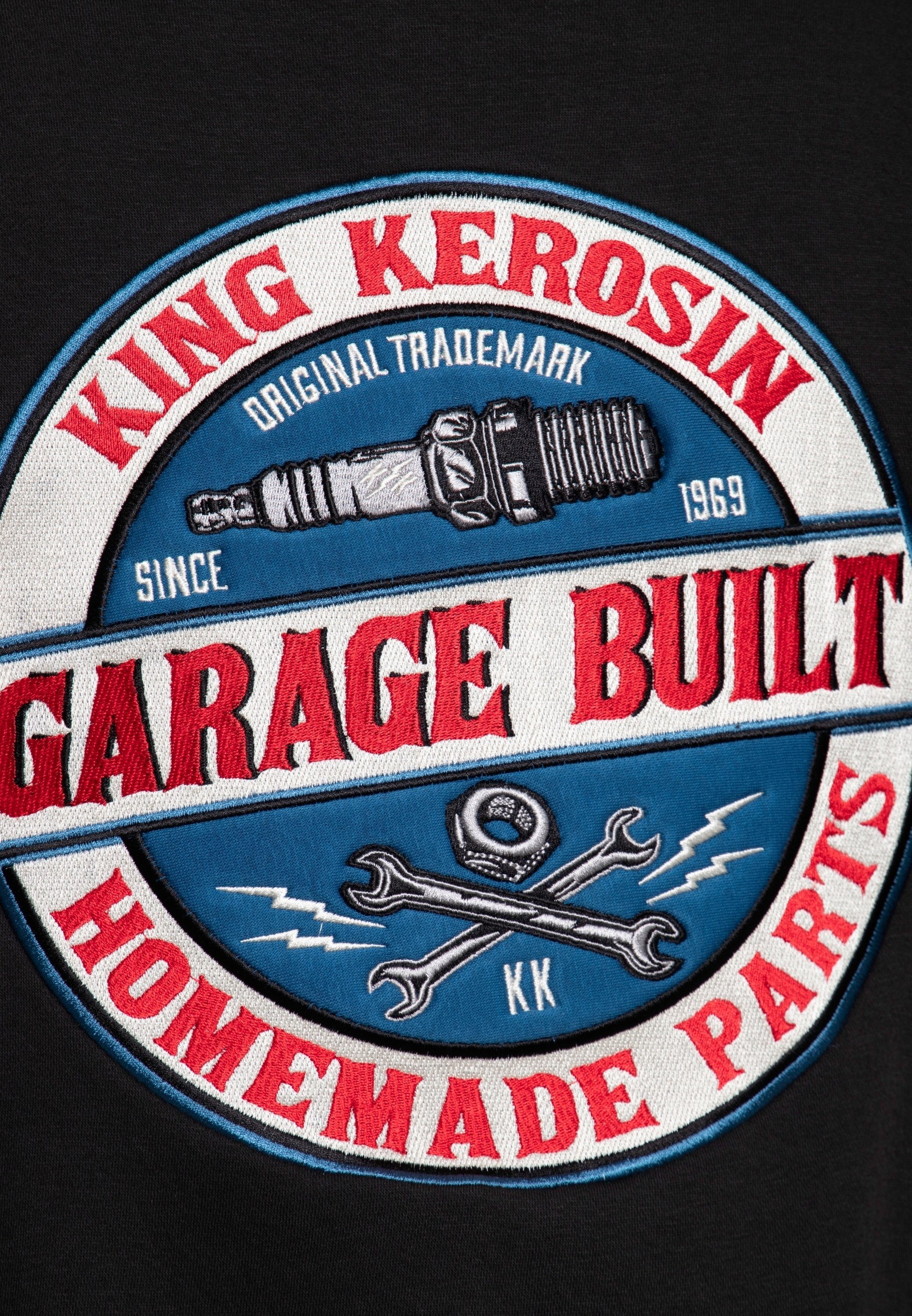 Built Garage großem KingKerosin mit Rückenpatch Kapuzensweatjacke