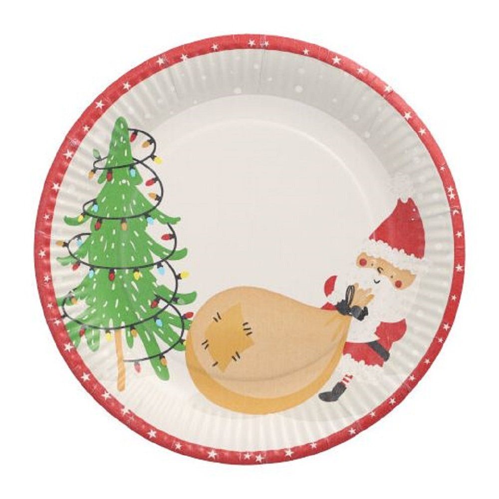 PAPSTAR Pappteller 10 Pappteller Weihnachtsteller Lutins de Noel rund 23cm