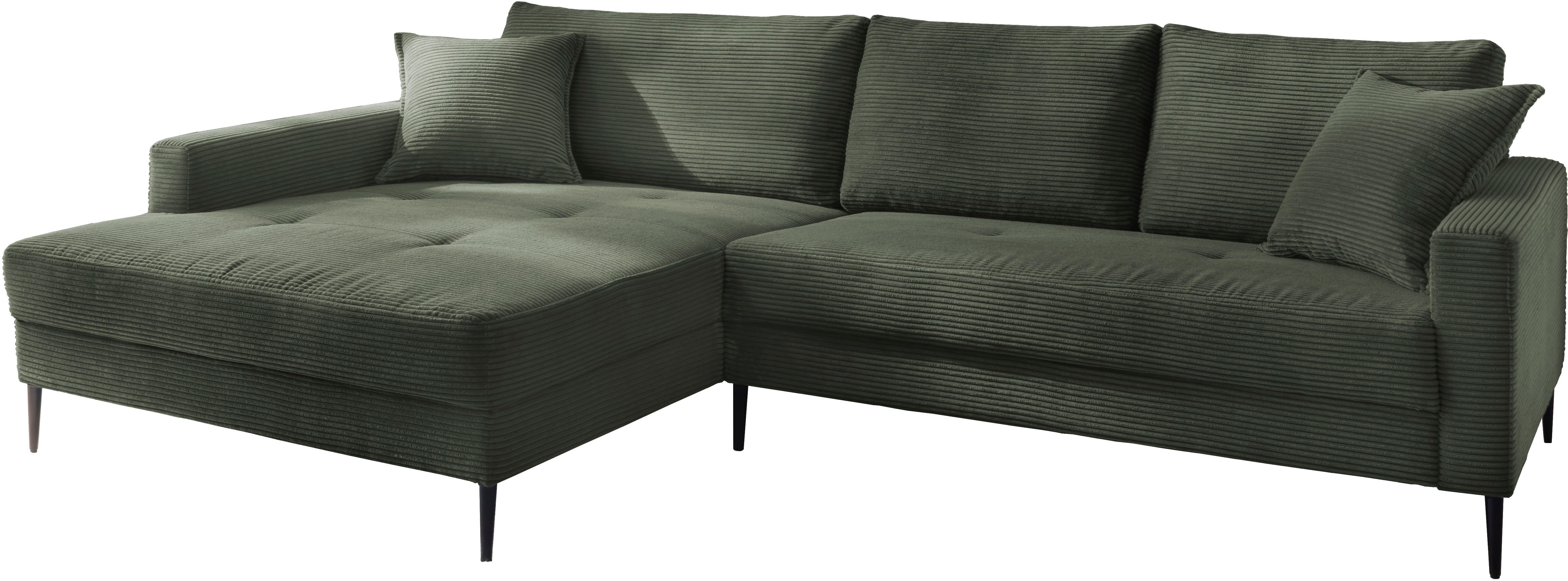 Trends by HG Ecksofa Summer L-Form, in Cord-Stoff mit Metallfuß günstig online kaufen