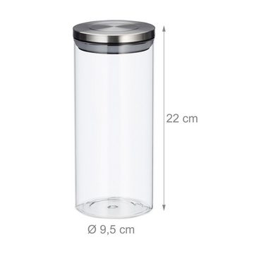 relaxdays Vorratsglas Vorratsglas 3er Set je 1,3 Liter, Glas