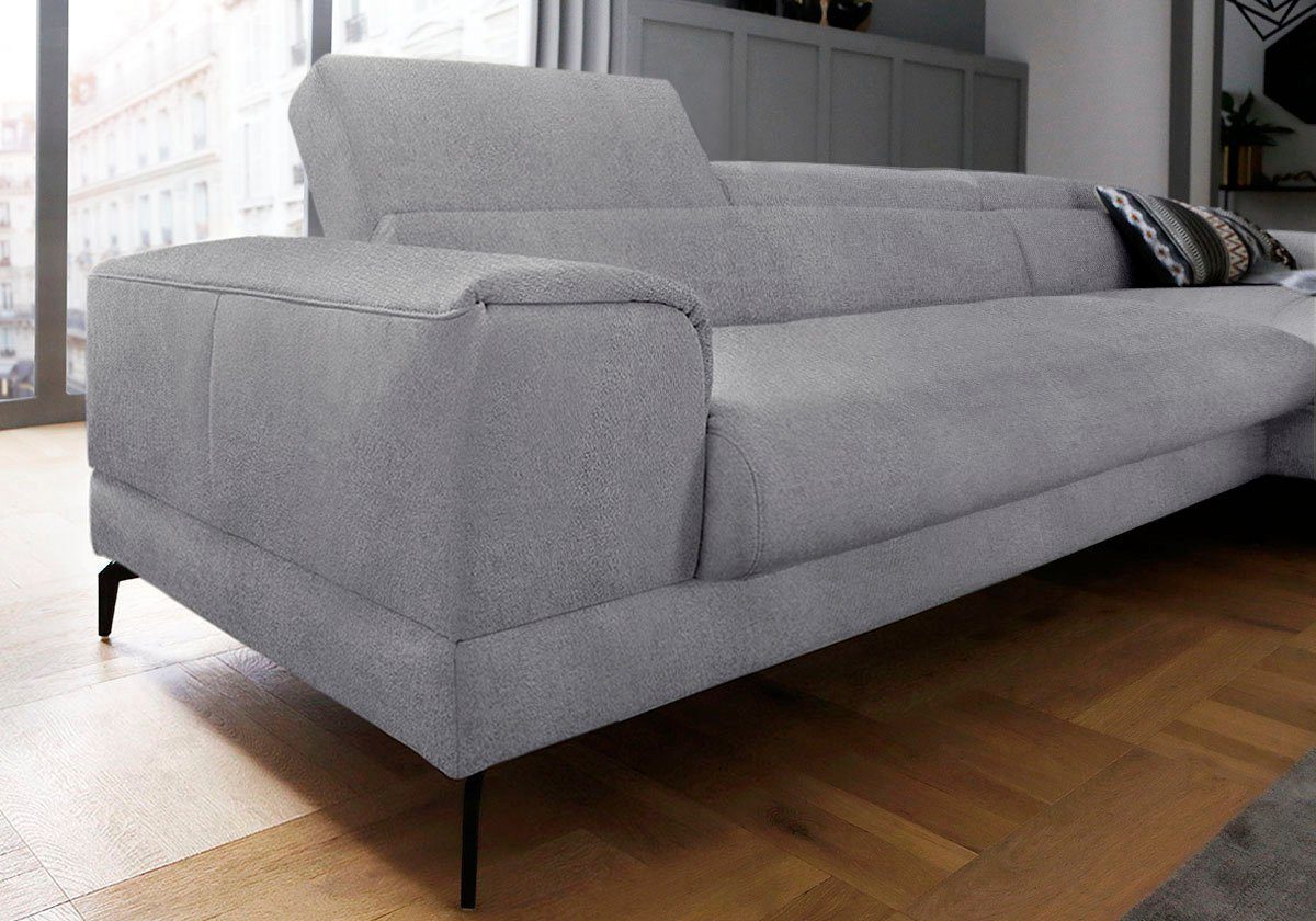 W.SCHILLIG Ecksofa piedroo, Kopfteilverstellung, mit Sitztiefenverstellung, Breite wahlweise 343cm