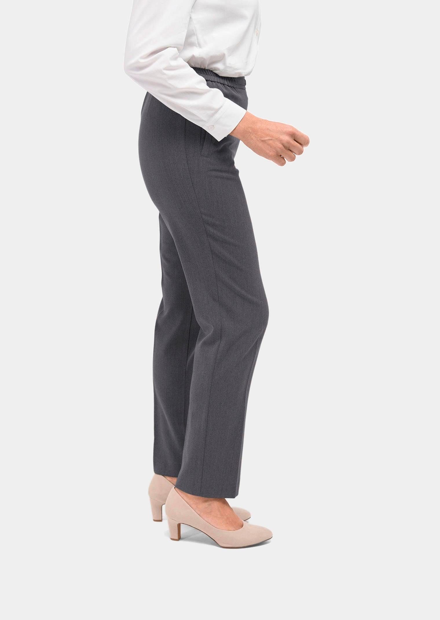 GOLDNER Schlupfhose Professlanhose mit Zierteil Stretchhose mit Dehnbund, Paspeltaschen, Bügelfalten und Knöchellänge