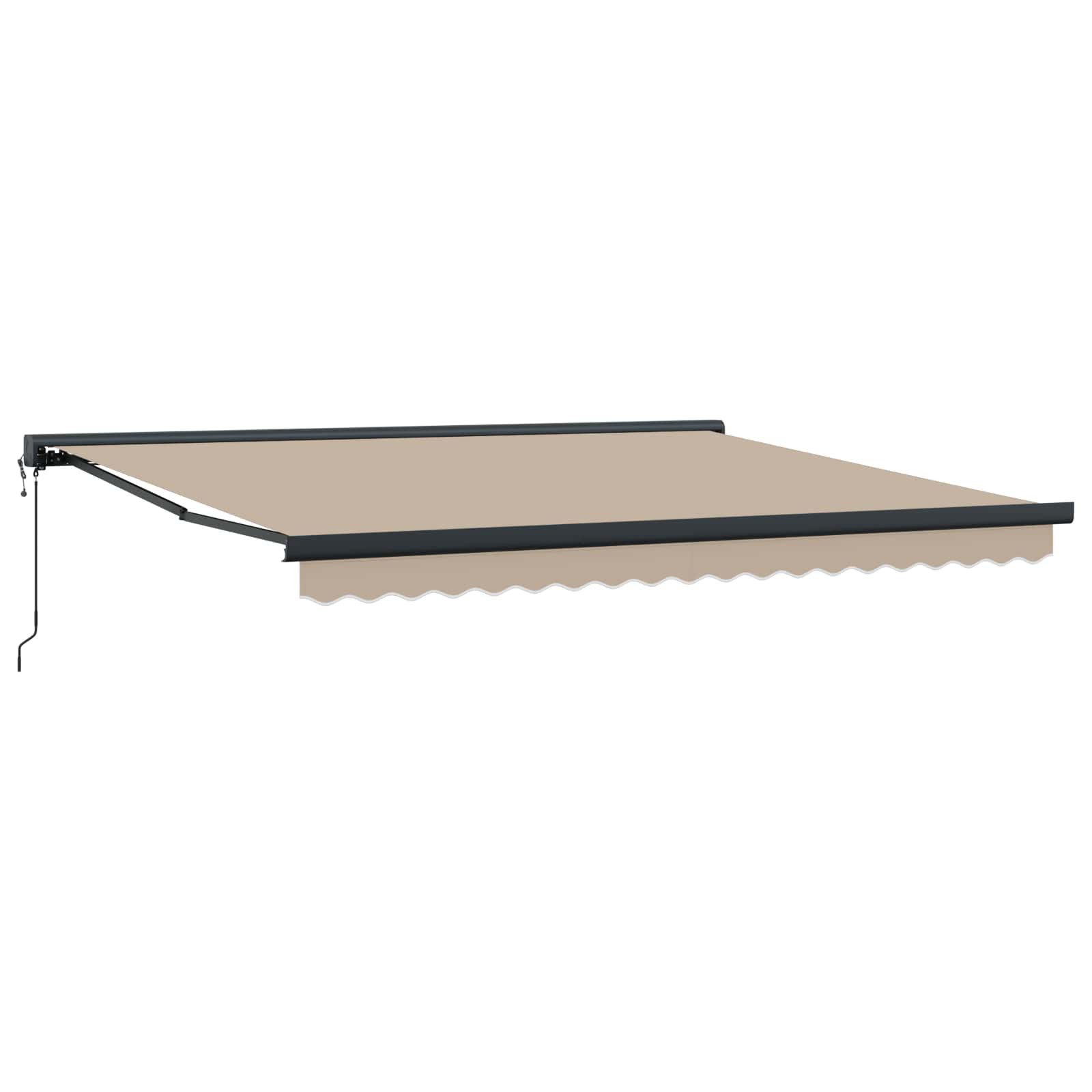 vidaXL Markise Ausziehbare Markise Beige 400 x 300 cm Stoff und Metall (1-St)