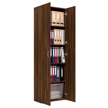 vidaXL Aktenschrank Büroschrank Braun Eichen-Optik 60x32x190 cm Holzwerkstoff Aktenschrank