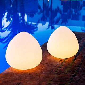 Licht-Trend Gartenleuchte Bruchfeste LED-Akkulampe Stone mit App-Steuerung Weiß