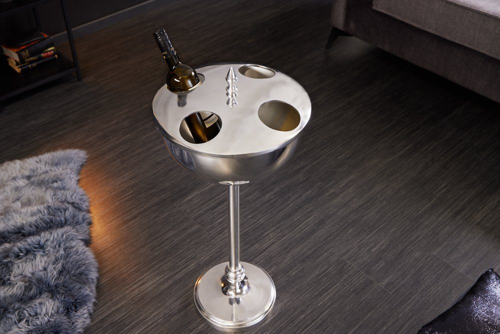 riess-ambiente Weinkühler VINO 80cm silber · Flaschenkühler für Wein, Sekt & Champagner, Aluminium · Getränkekühler für 4 Flaschen · mit Standfuß · Barock