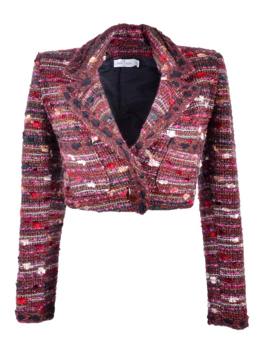 Jackenblazer Kurze Jacke Blazer aus Bouclé-Tweed