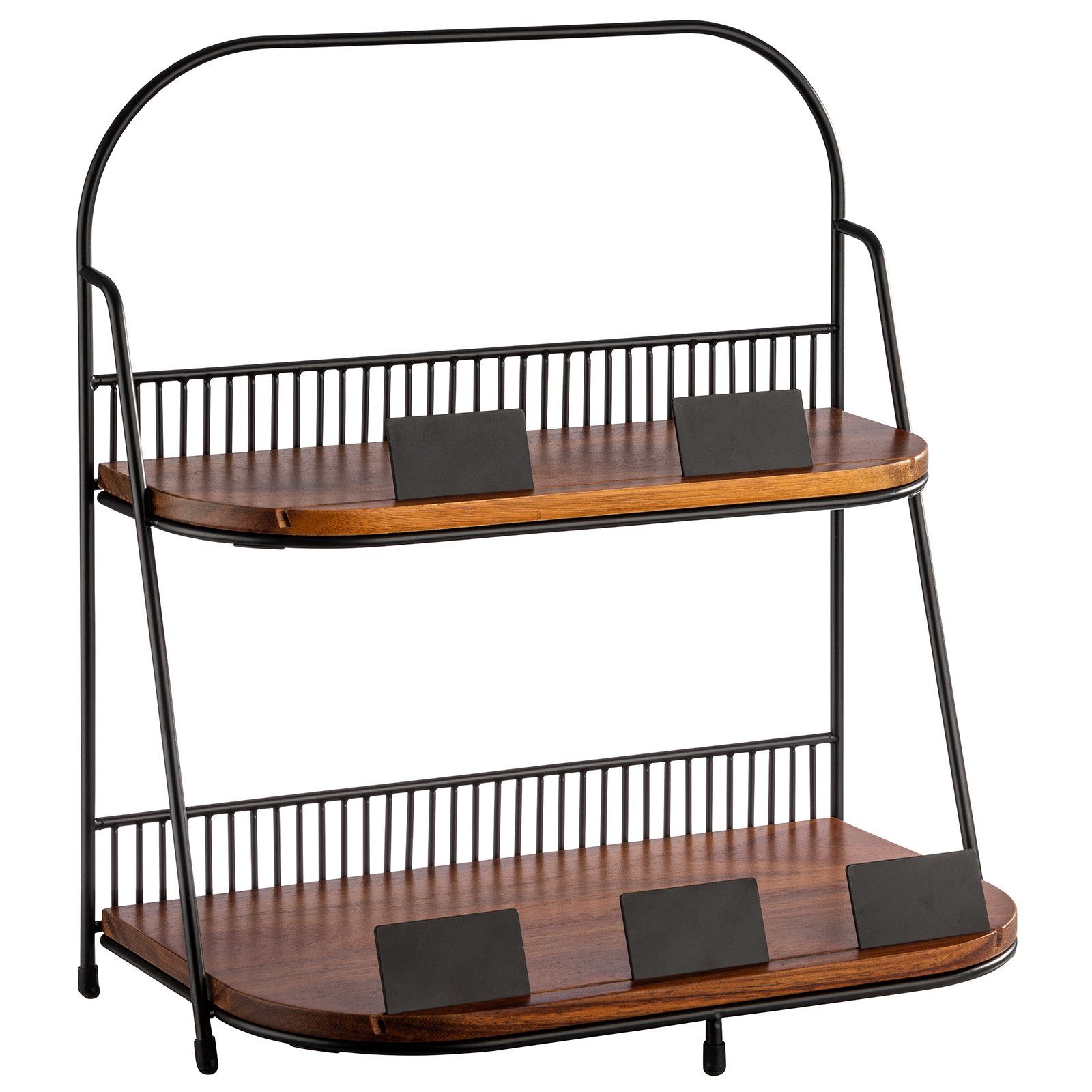 APS Etagere 2-stufige Etagere, Massivholz, Metall, ermöglicht platzsparende und versch. Präsentationsmöglichkeiten