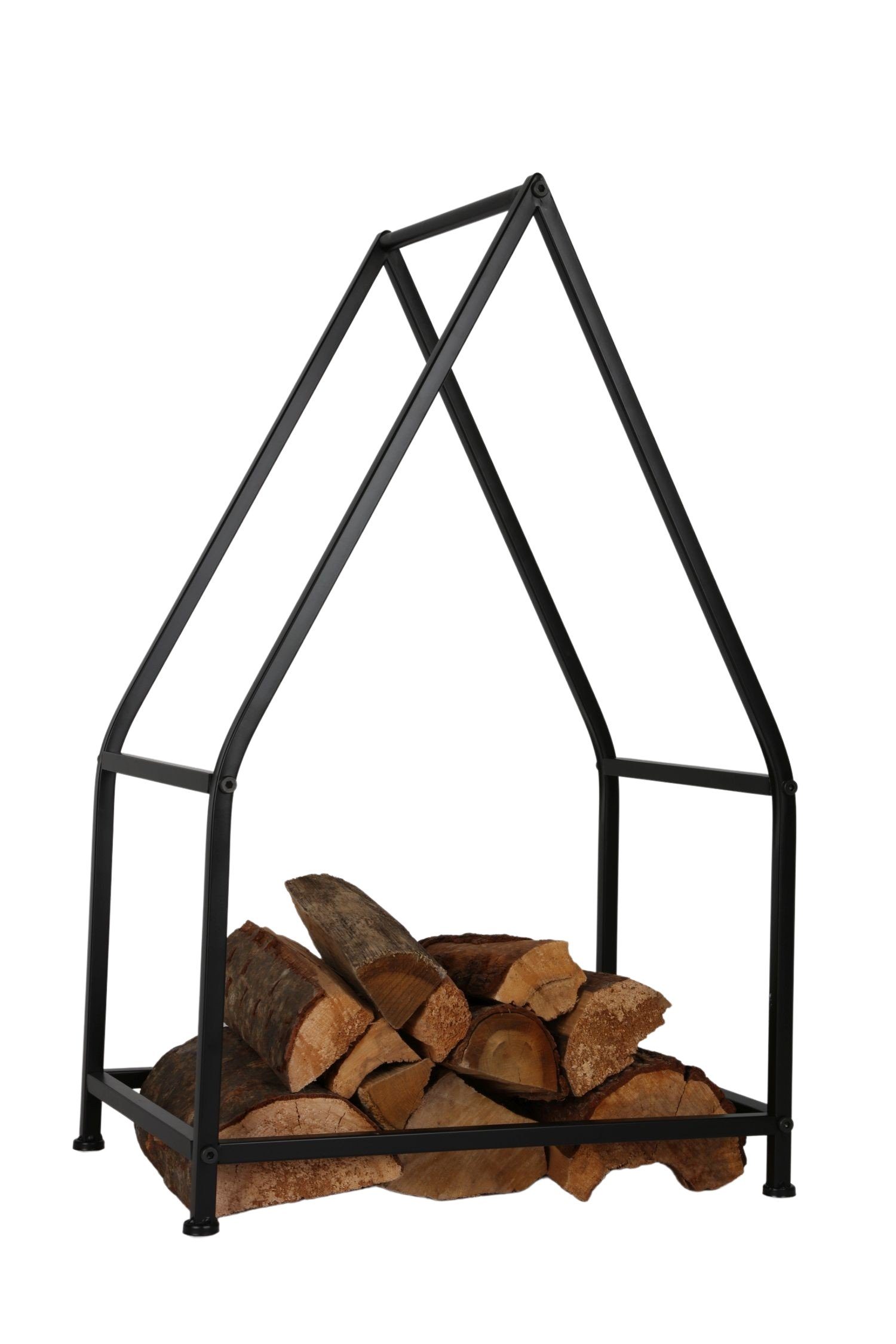 sesua Kaminholzregal Metall Kaminholzgestell Haus schwarz Kaminholzregal Kaminholzablage