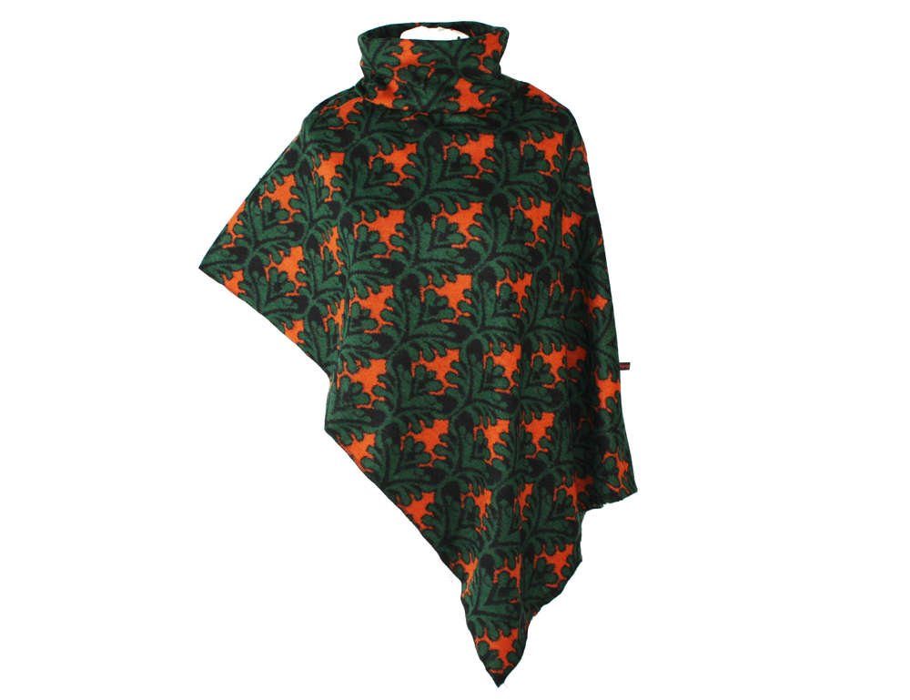 dunkle design Poncho Poncho mit Kragen Mini Grün Retro