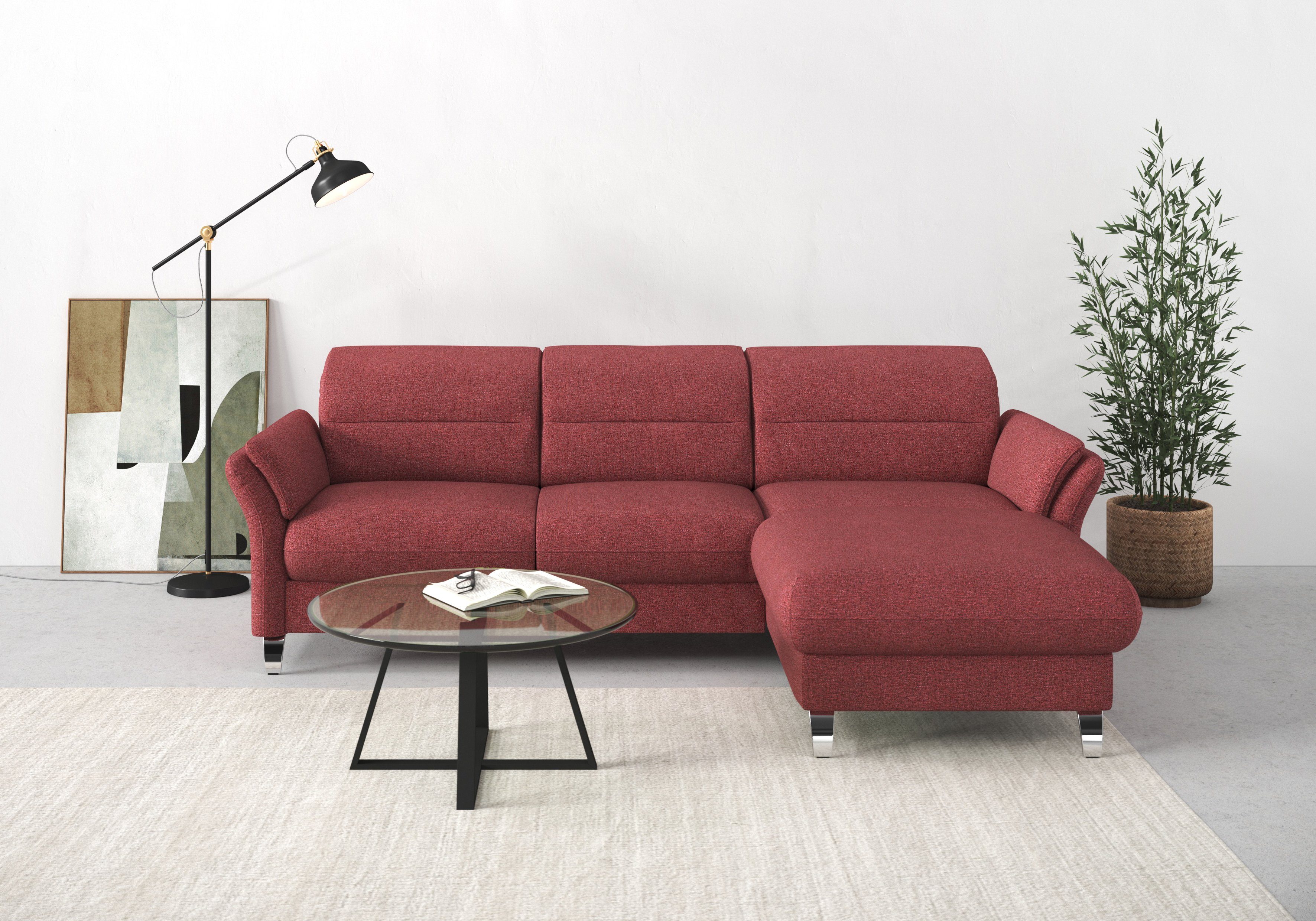 sit&more Ecksofa Grenoble L-Form mit Federkern, wahlweise mit Bettfunktion, Bettkasten, Arm- und Kopfteilverstellung