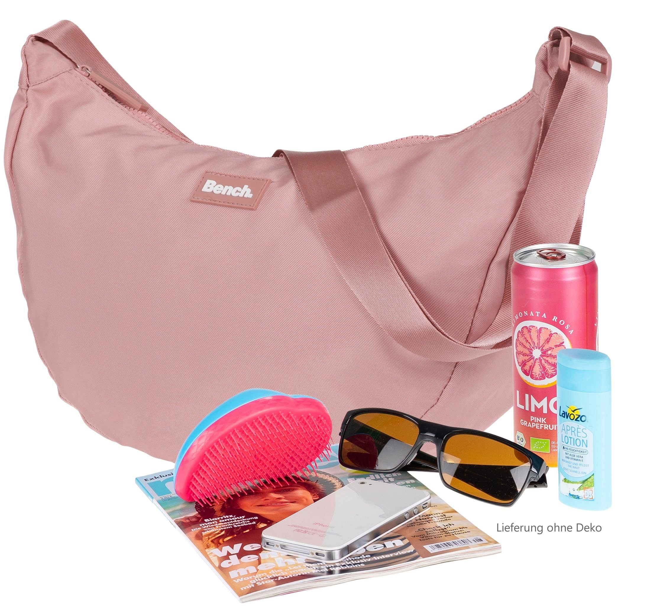 Bench. Handtasche Crossbag Moon Bag Form Slingbag Schultertasche, Damentasche Damen Freizeittasche Sichel Mond Form 64216 + Etui
