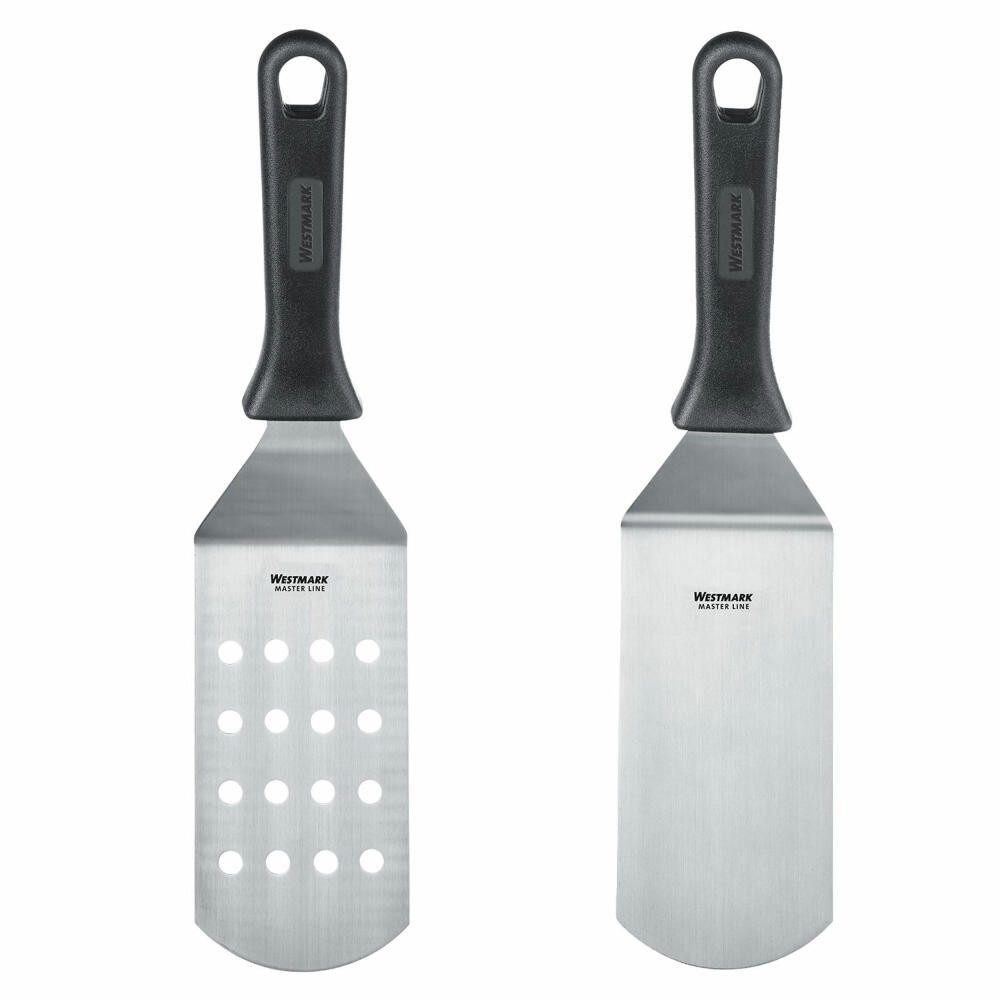 WESTMARK Pfannenwender Set 2tlg.: 2 Profi-Wender/Grill-Spachtel (Gewinkelt, Flexibel), rostfrei, spülmaschinengeeignet, BPA-frei