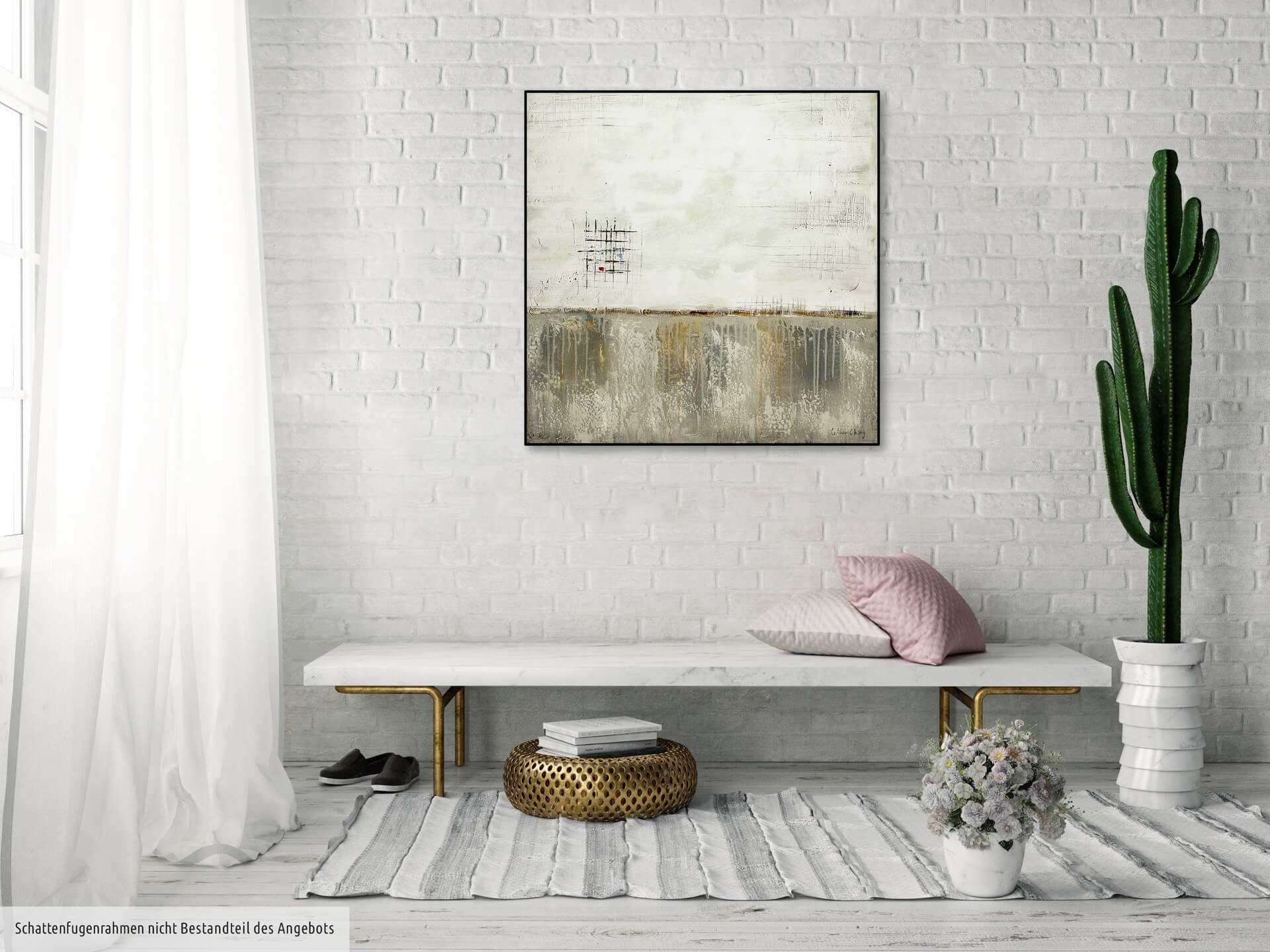 KUNSTLOFT Gemälde Vage Wandbild 100% Wohnzimmer Allusion Leinwandbild cm, HANDGEMALT 80x80