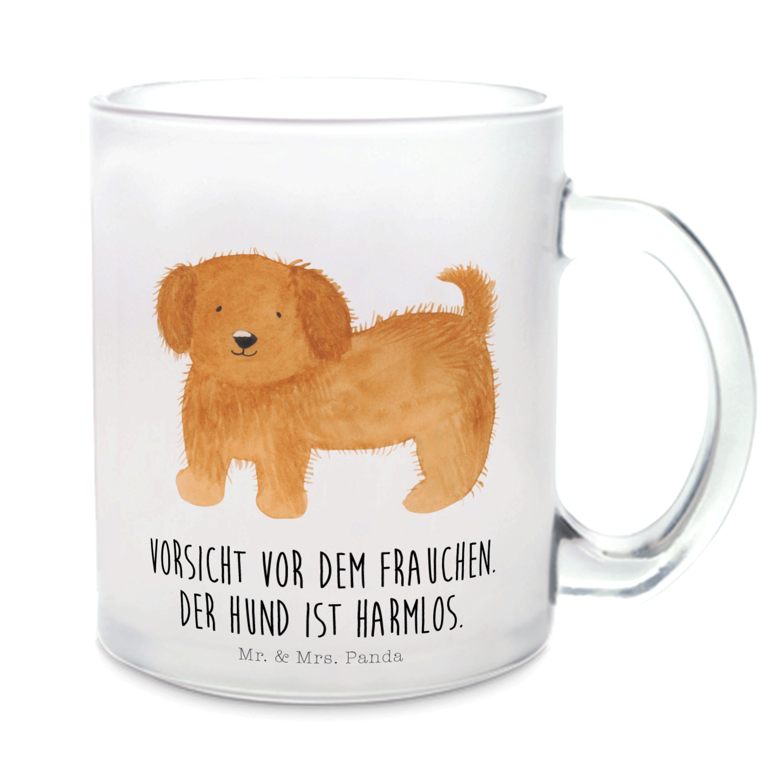 Mr. & Mrs. Panda Teeglas »Hund flauschig Transparent Geschenk
