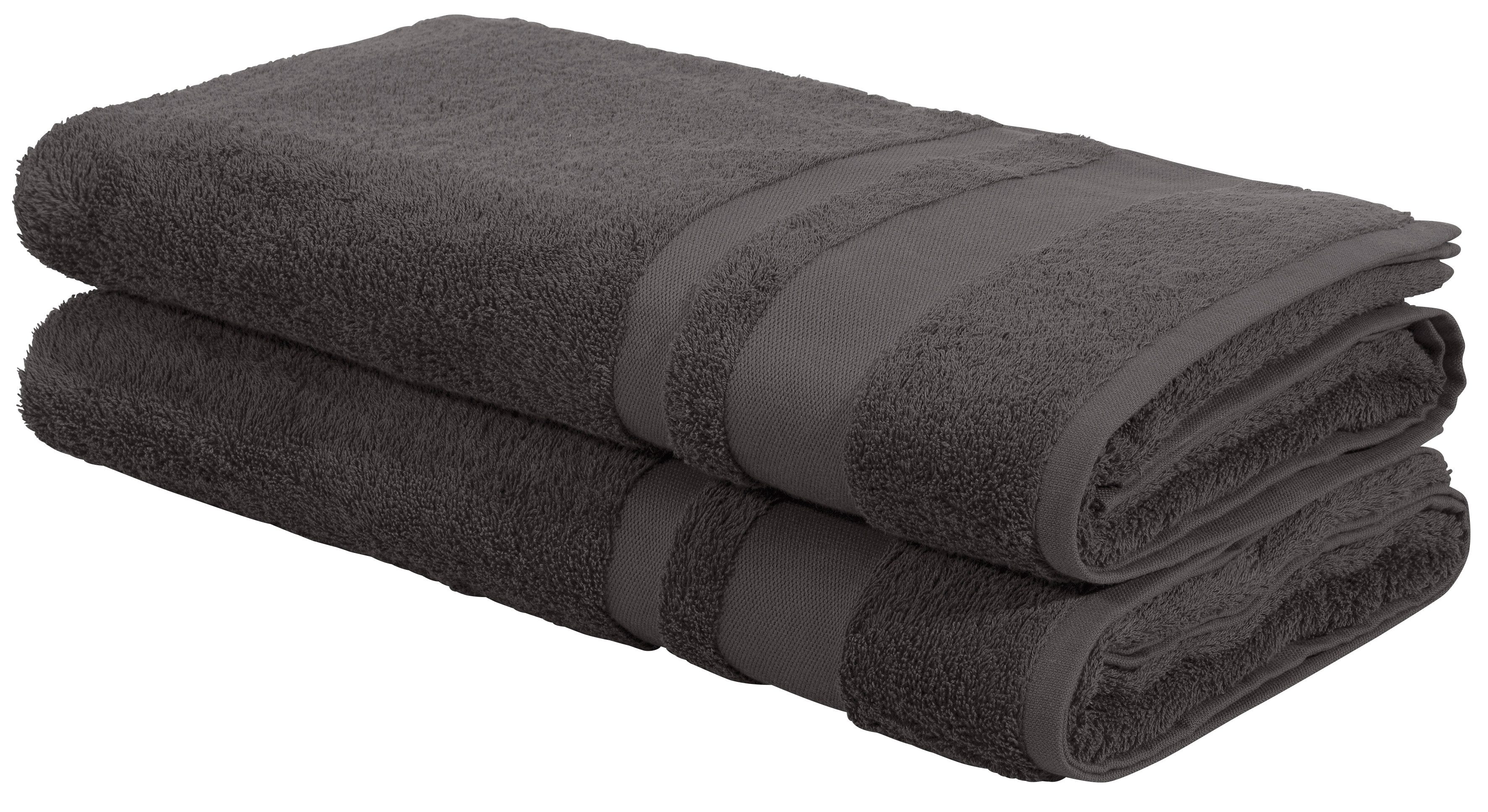 OTTO home Saunatuch Vanessa, 2 Saunatücher, 80x200cm, in Standard- und Premium-Qualität, Walkfrottee (Set, 2-St), Handtücher mit Bordüre, 100% Baumwolle, einfarbig, weich