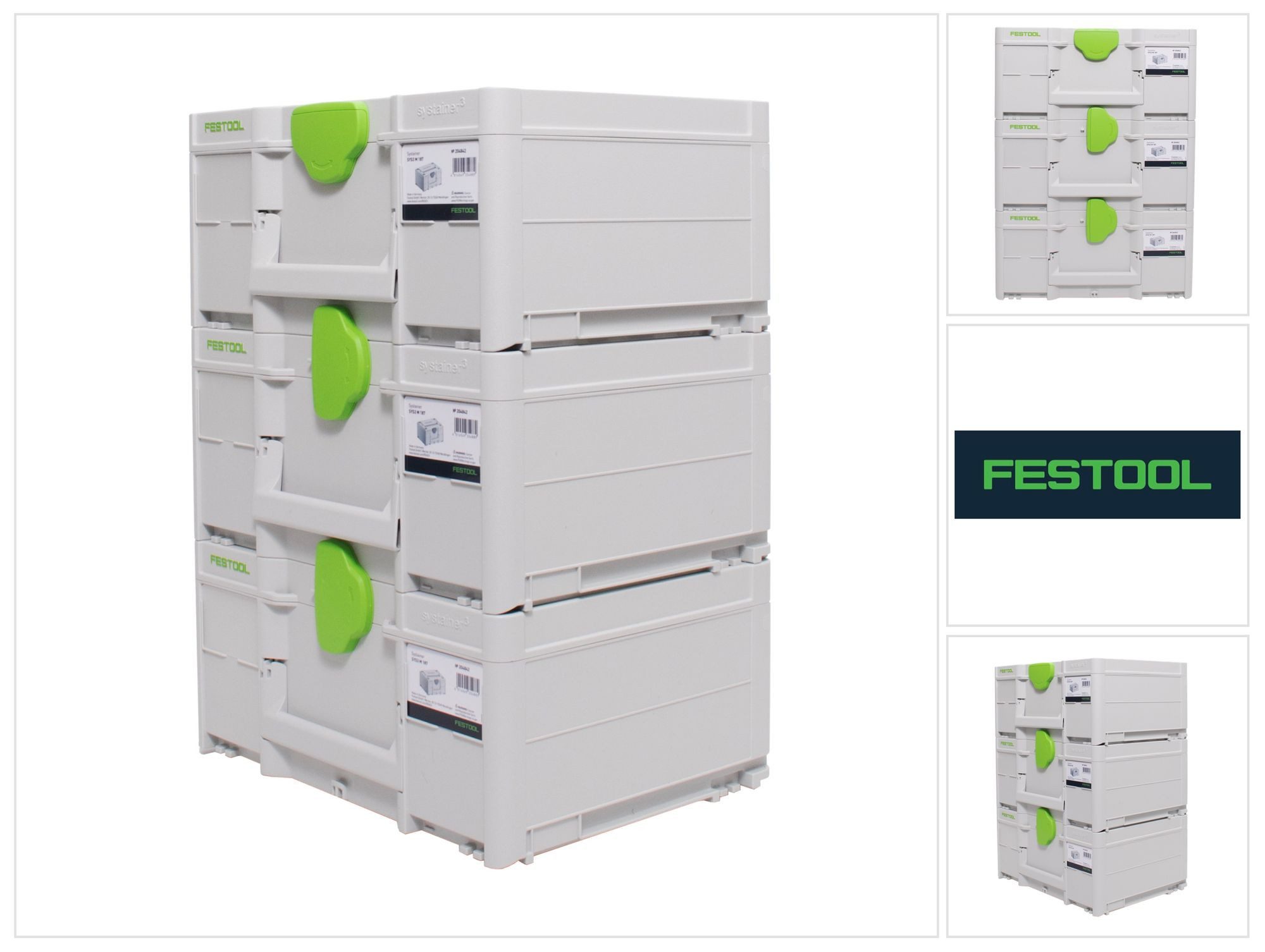 FESTOOL Werkzeugkoffer Systainer Set 3x SYS3 M 187 (3x 204842) 15,9 Liter 396x296x187mm