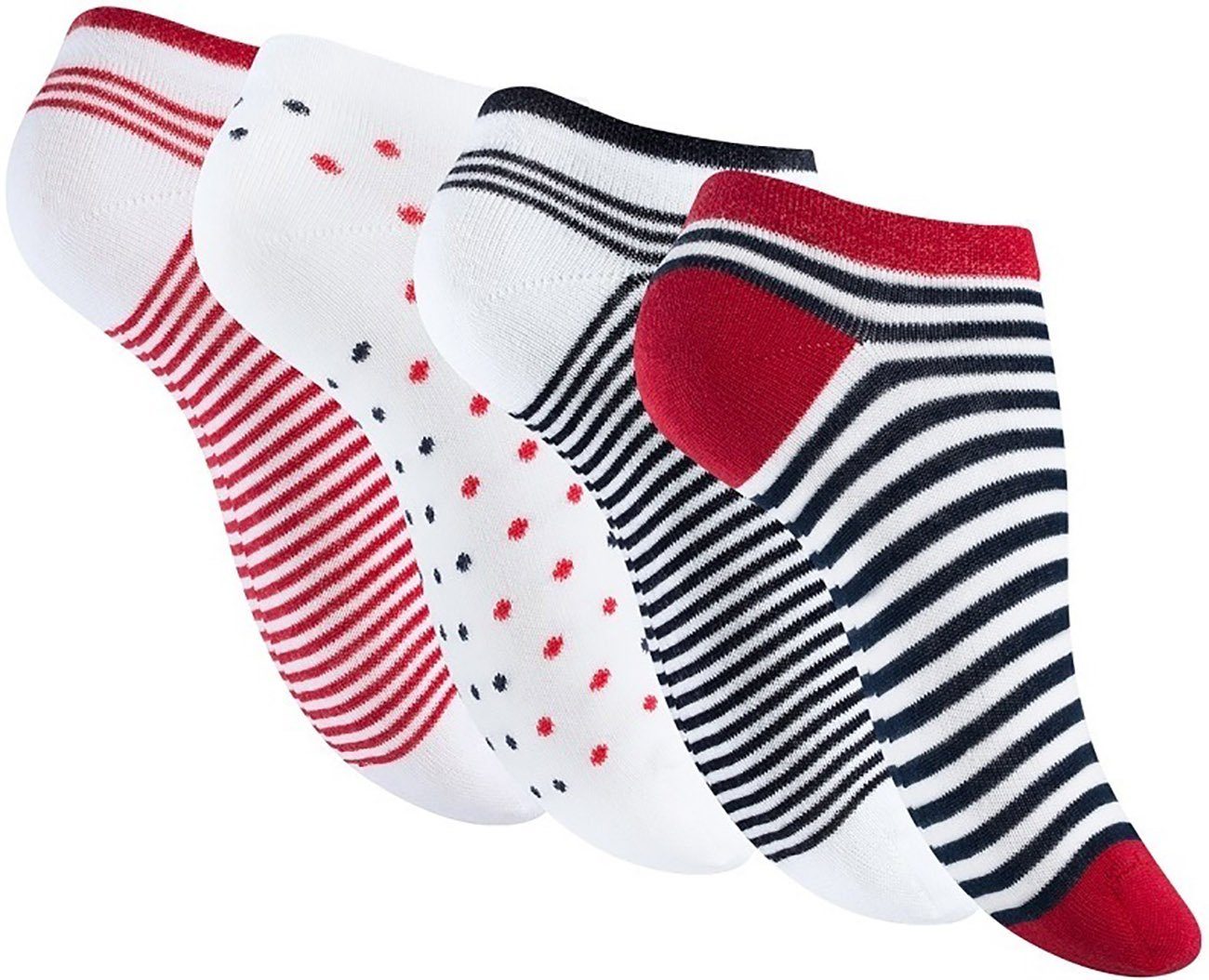 Reslad Sneakersocken Damen Motiv Socken (8 x Paar) süße Söckchen für Frauen aus Baumwolle (8-Paar) Sneakersocken Füßlinge Damensocken weiß (miss-sailor)