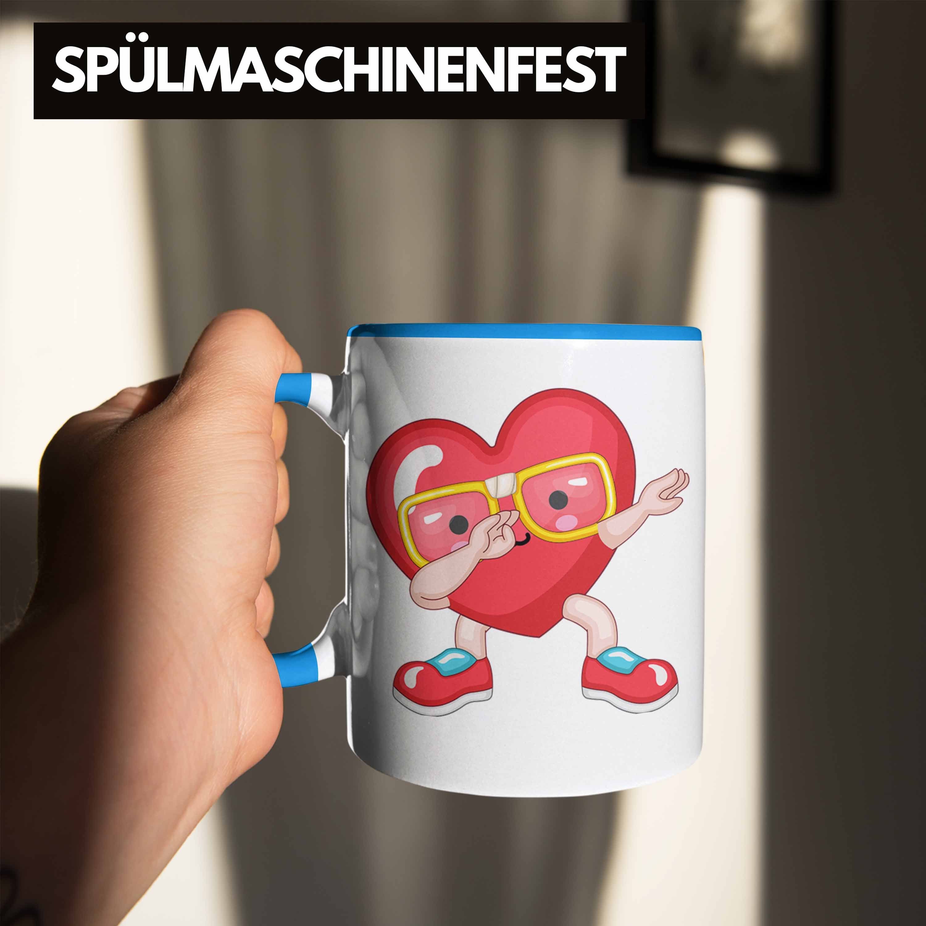 Freund Herz-Grafik Tasse Trendation zum Geschenk Blau mit Va Tasse für Freundin Romantisches