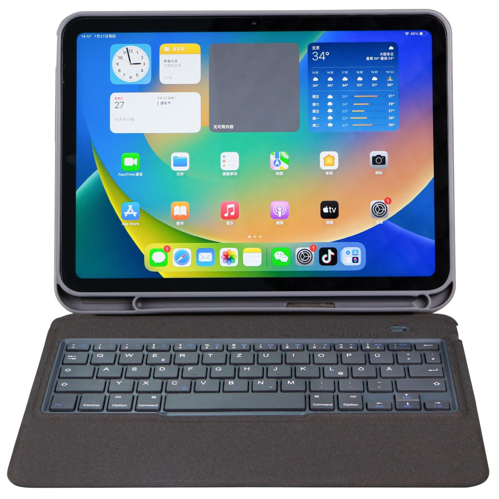 Deqster Slim Keyboard 2 10.9" (10. Gen), QWERTZ, Deutsch, Apple, e iPad 10, 9 Tastatur