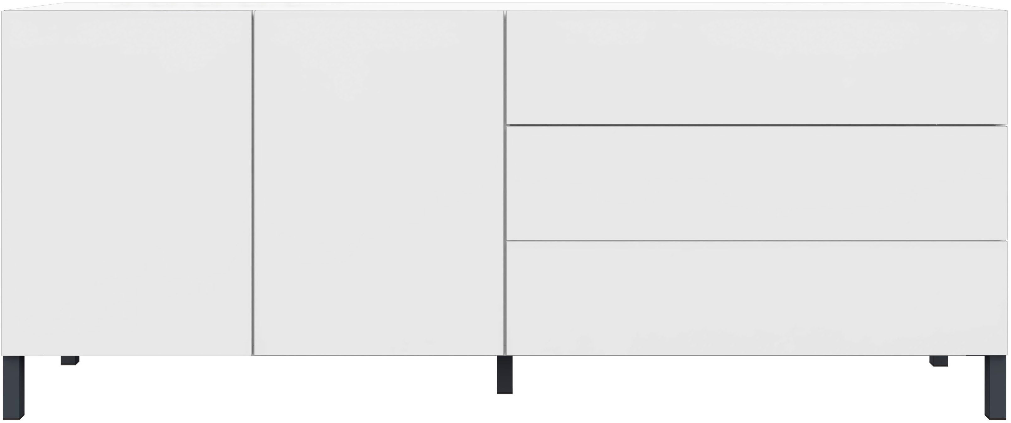 borchardt Möbel Sideboard Sophia, Kommode mit Metallfüßen, 3 Schubkästen, Breite 152 oder 190 cm, grifflose Optik, viel Stauraum, verstellbare Böden