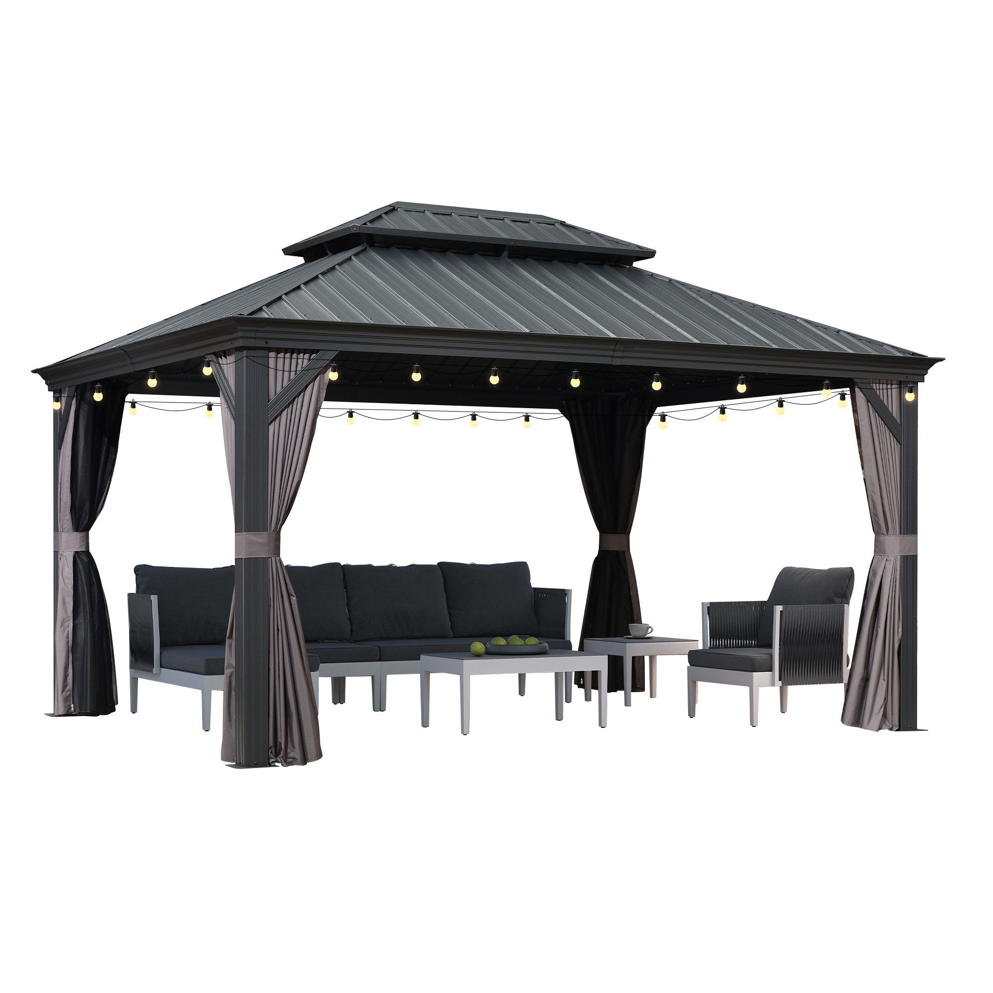 PURPLE LEAF Pavillon Hardtop Aluminium Pergola günstig online kaufen