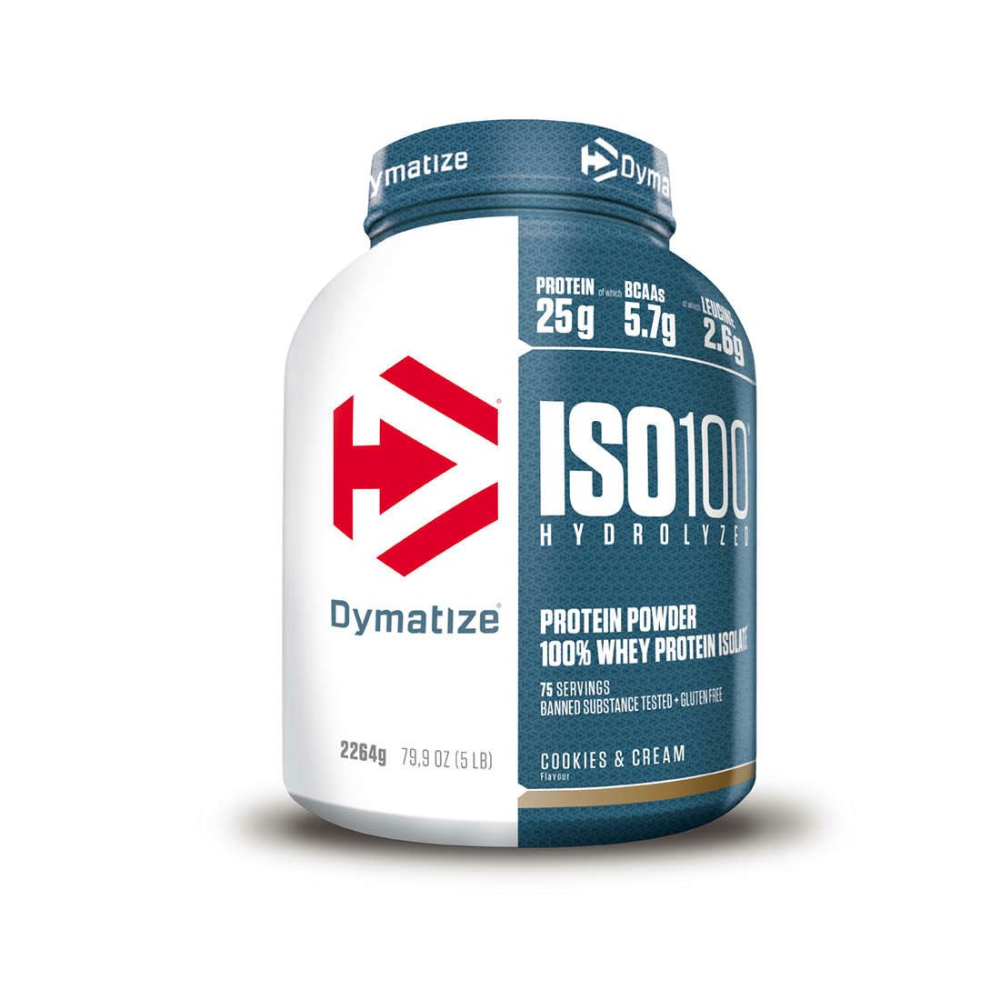 Dymatize Whey Protein Pulver Shake Eiweiß ISO 100 Cookies & Cream 2264 g Pulver, 2264 g