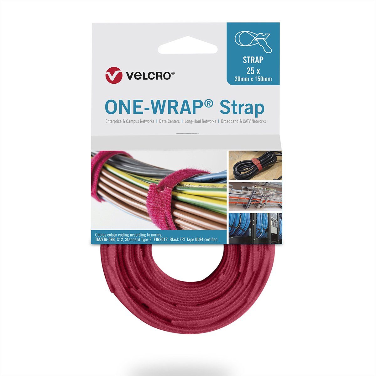 VELCRO Kabelbinder One Wrap® Strap 20mm x 200mm, 25 Stück