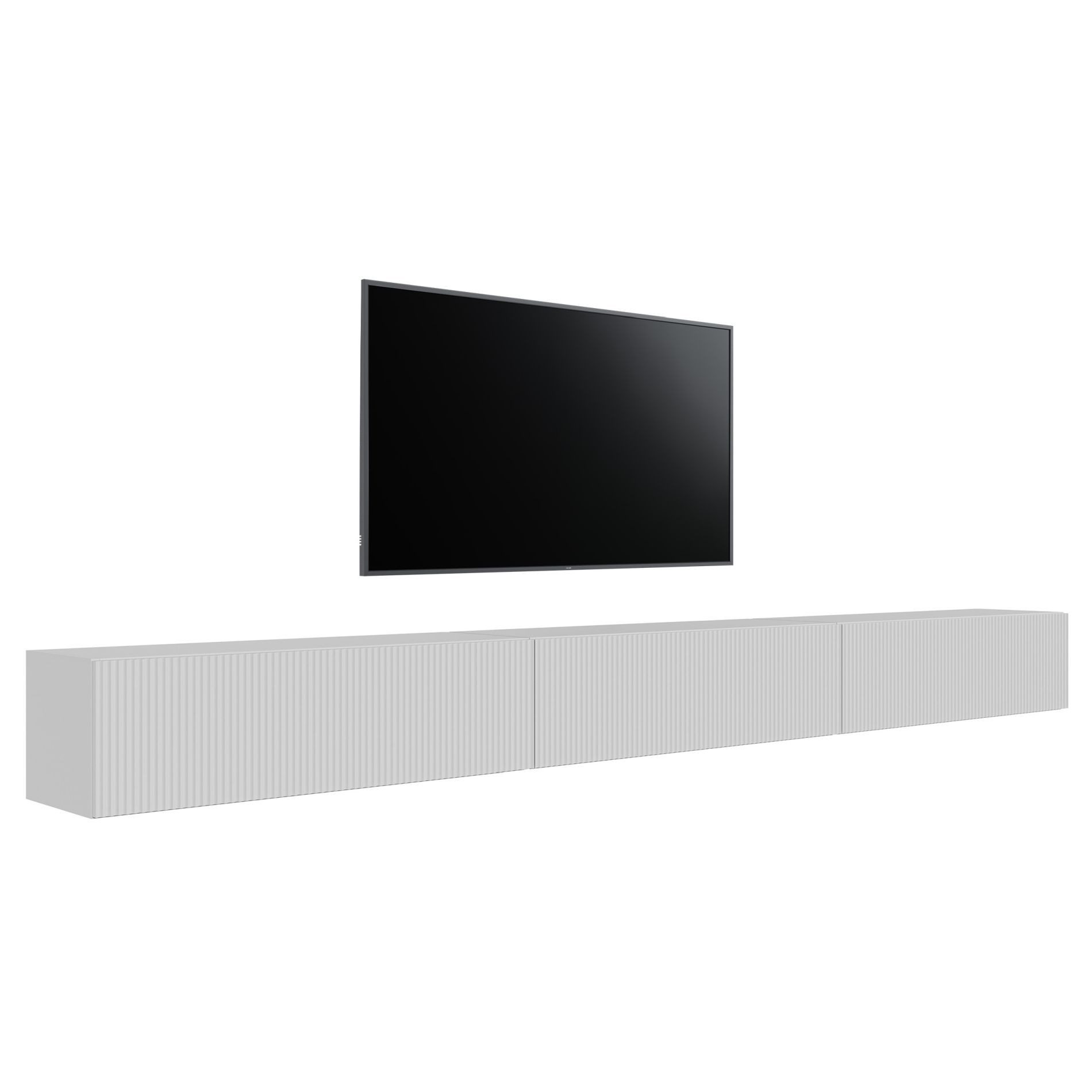Selsey TV-Schrank VELDIO TV-Hängeboard mit Riffel-Optik, Schwebendes Design, 100 / 200 / 300 cm