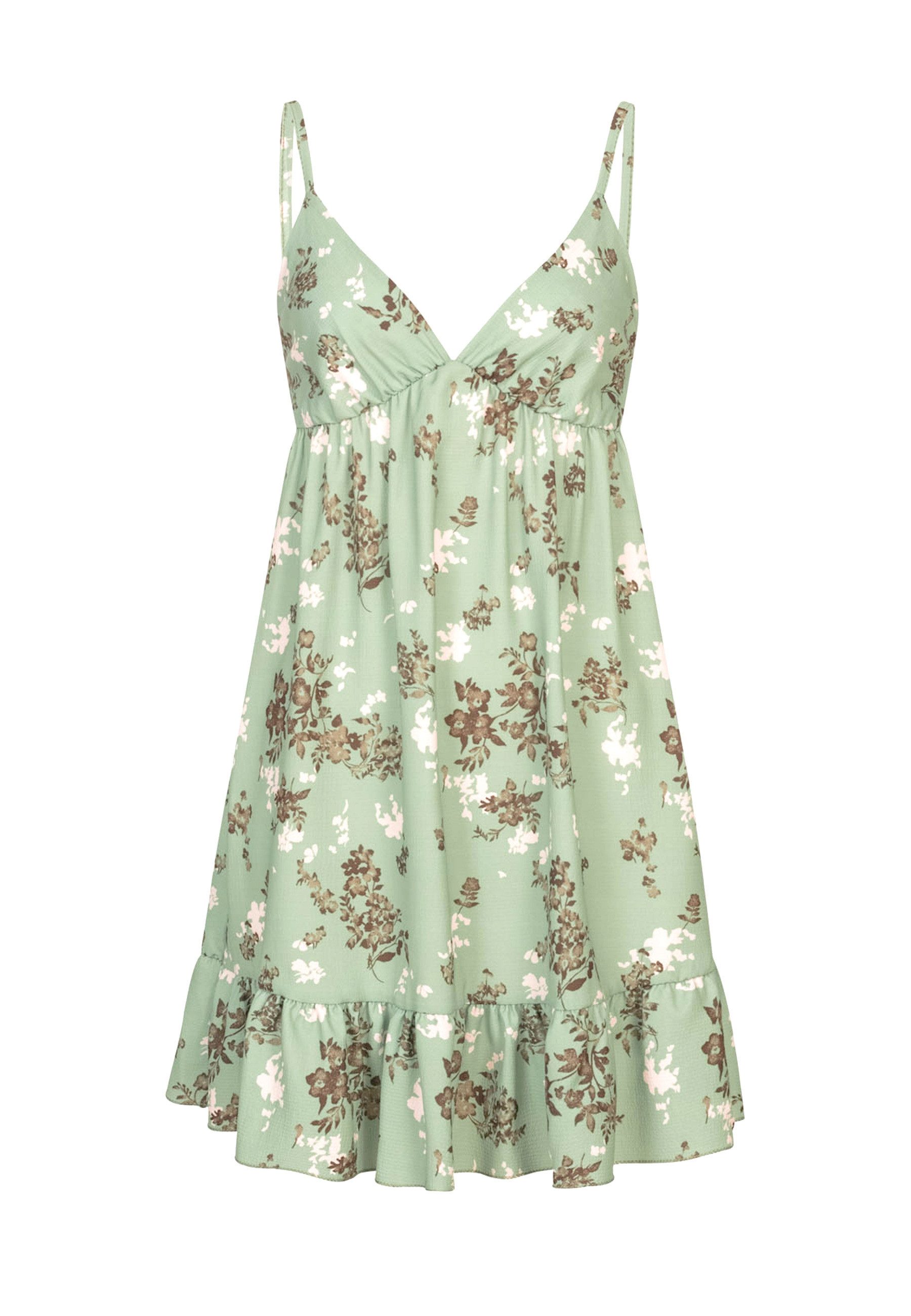 CLOUD 5IVE Shirtkleid CLOUD 5IVE Struktur Träger Kleid mit Floralem Print (1-tlg)