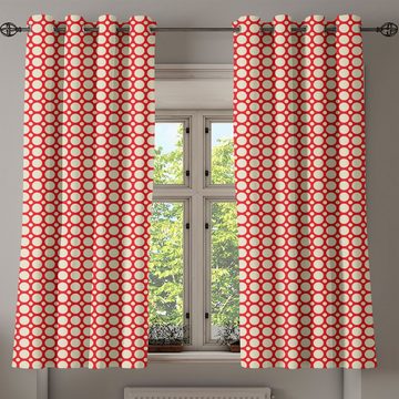 Gardine Dekorative 2-Panel-Fenstervorhänge für Schlafzimmer Wohnzimmer, Abakuhaus, Jahrgang Große Kleine Tupfen