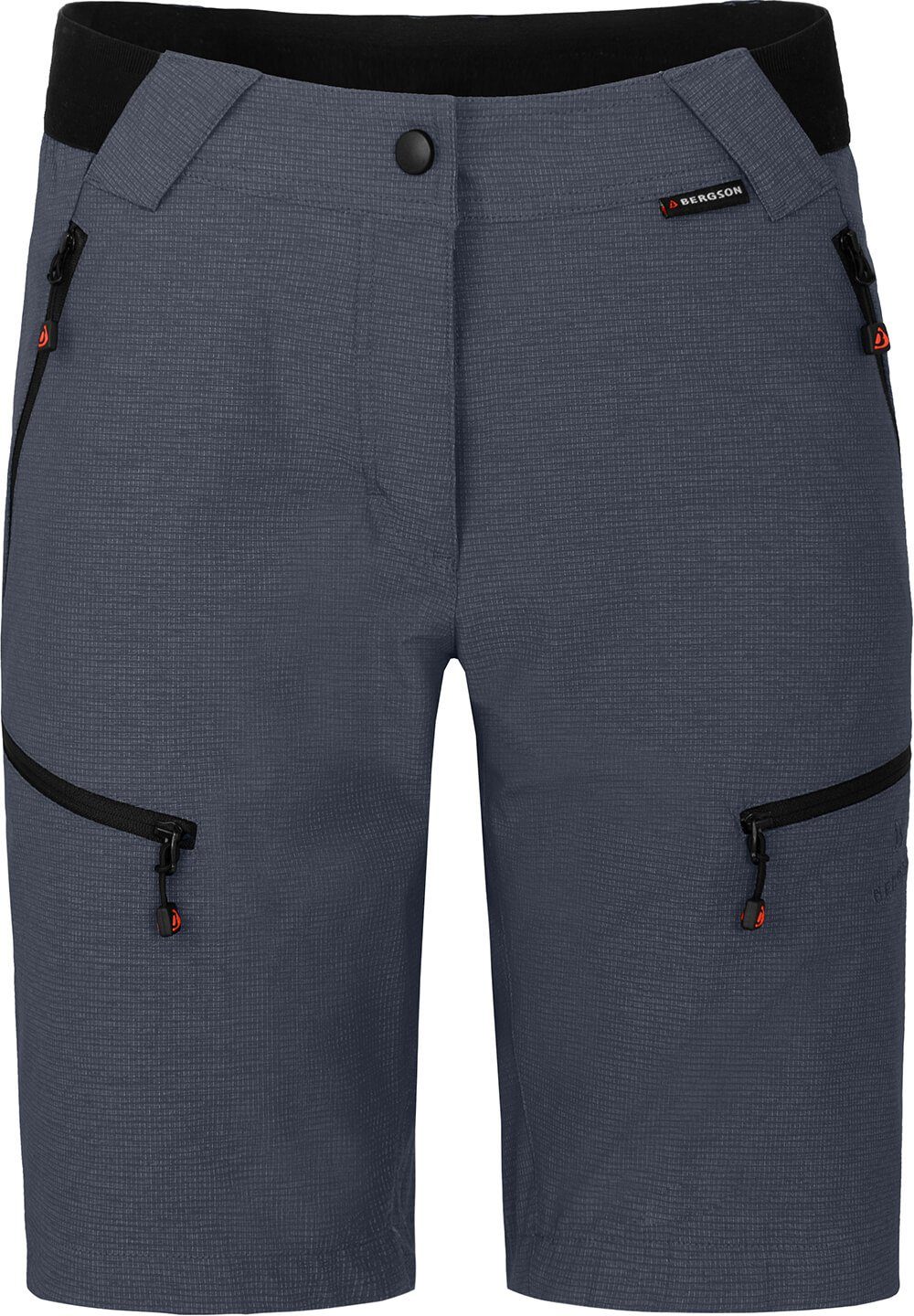 Bergson Outdoorhose PORI Bermuda Damen Wandershorts, robust, elastisch, Normalgrößen, grau/blau