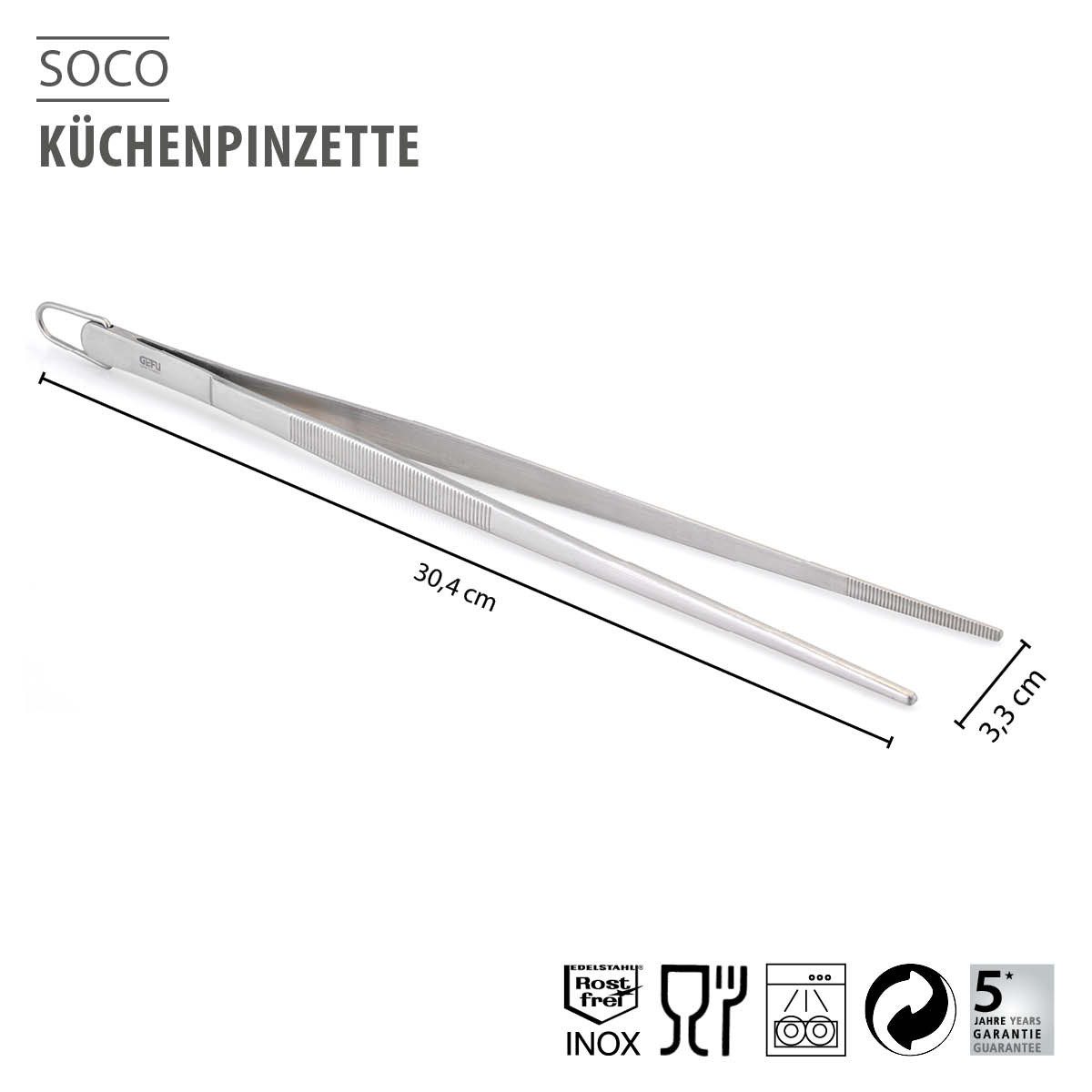 GEFU Kochpinzette Küchenpinzette SOCO 30cm Edelstahl Pinzette Grillp – Bild 2 von 5