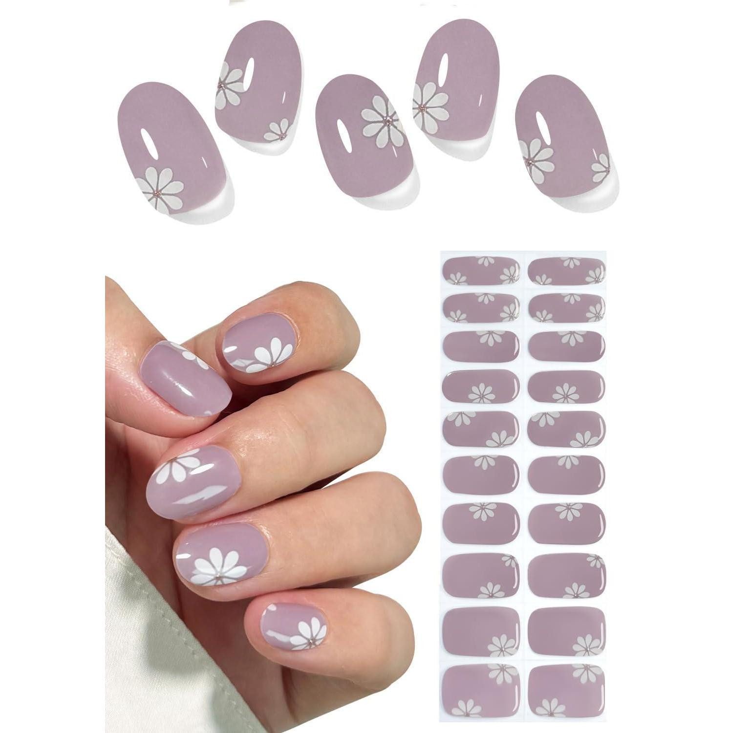 LuxusKollektion Nagel-Tattoo UV Nagelfolien Selbstklebend Blume Lila 20pcs