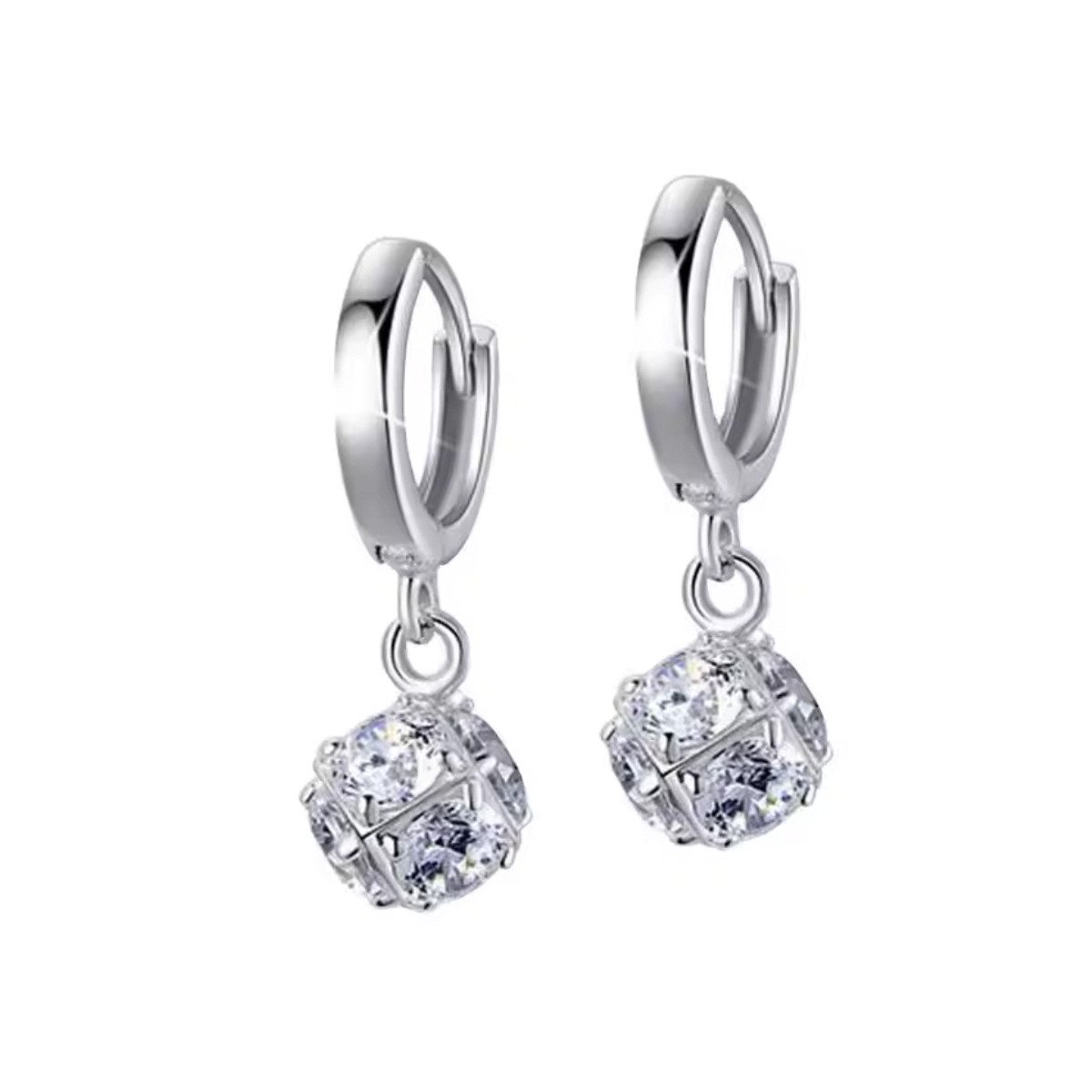 Paar Creolen Creolen Ohrschmuck Damenohrringe Ohrcreolen Zirkonia Glitzerstein